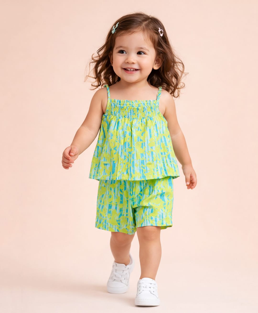 StyloBug Cotton Woven Sleeveless Striped & Colour Splash Printed Jumpsuit - Multi Colour-picture-15