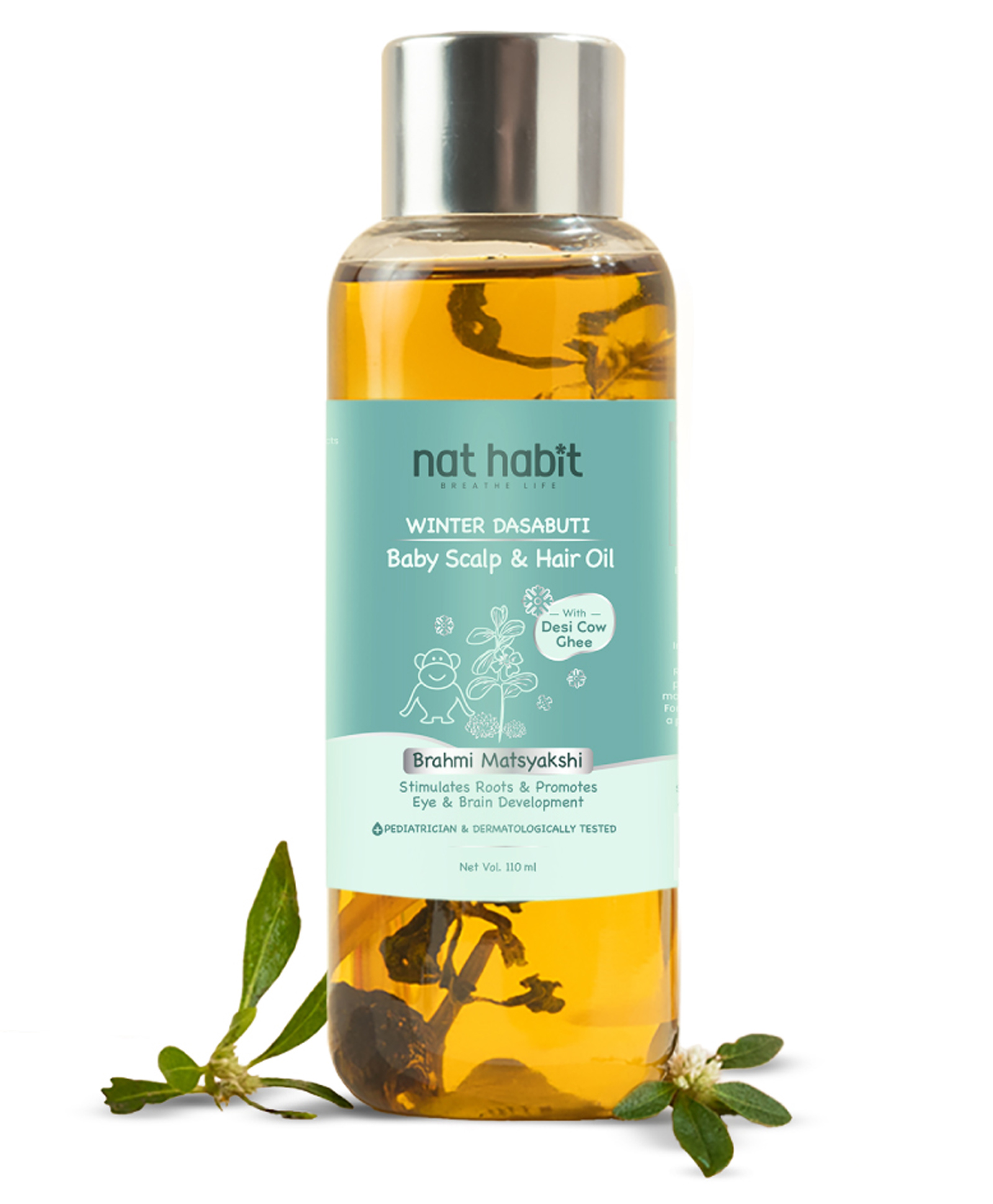 Nat Habit Baby Scalp & Hair Oil Winter Formula with Brahmi Desi Ghee & 20 Herbs - 110 ml-image-14