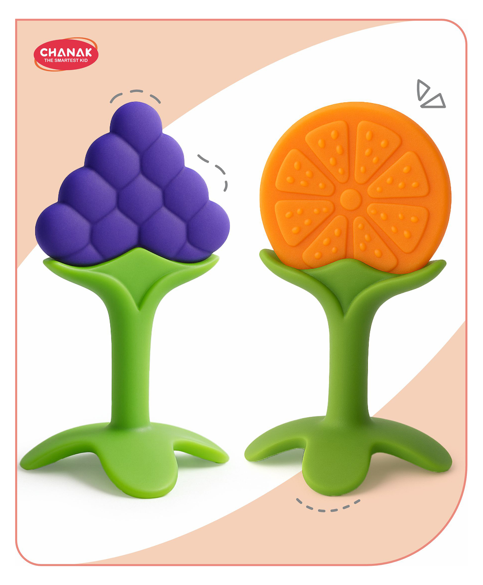 Aditi Toys Baby Silicone Teether Fruit Teether for Toddlers 100% Food Grade Silicone Teether Non-Toxic & Latex Free BIS Approved - Orange & Blue-picture-11