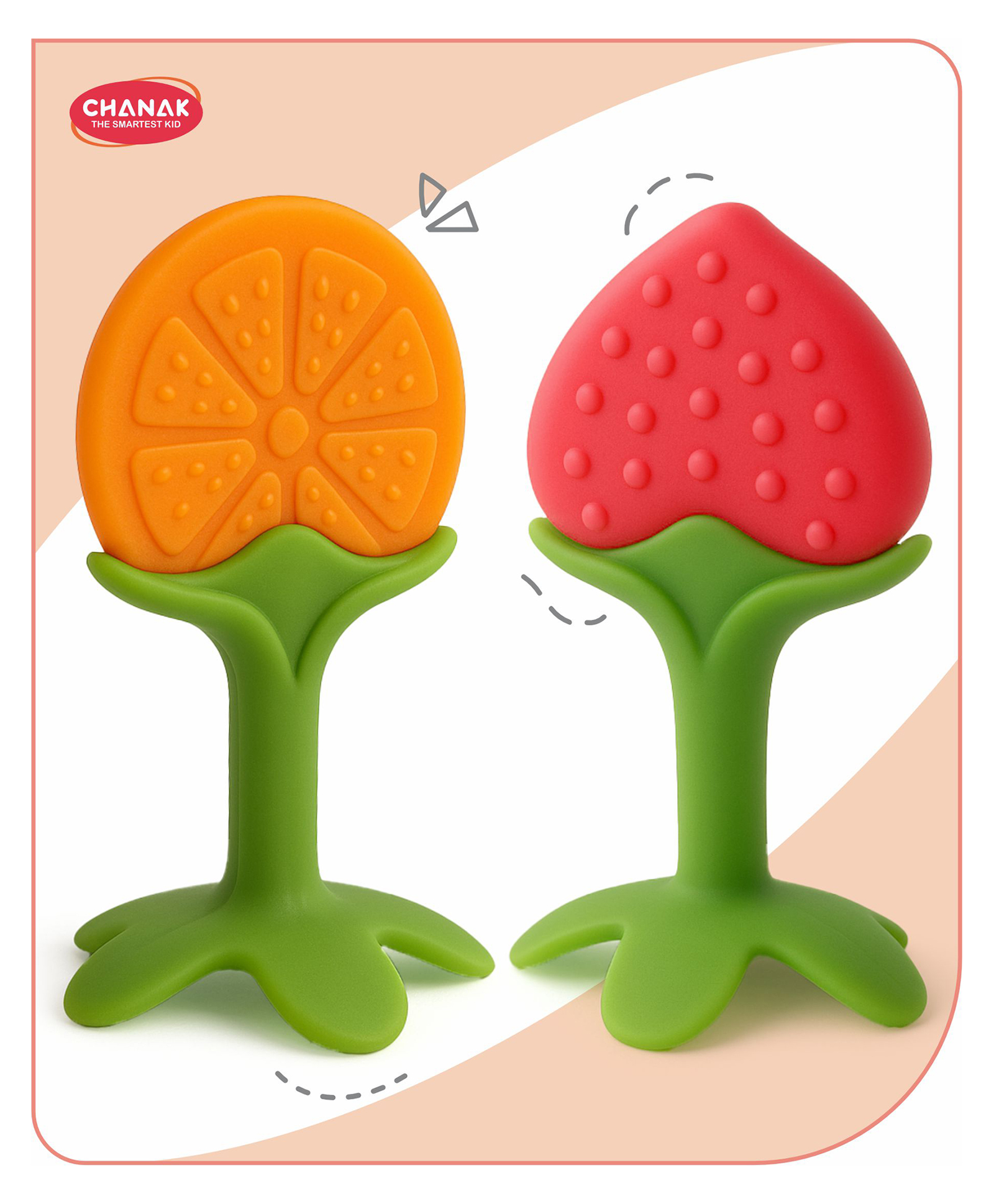 Aditi Toys Baby Silicone Teether & Fruit Teether Pack of 2 - Multicolour-picture-21