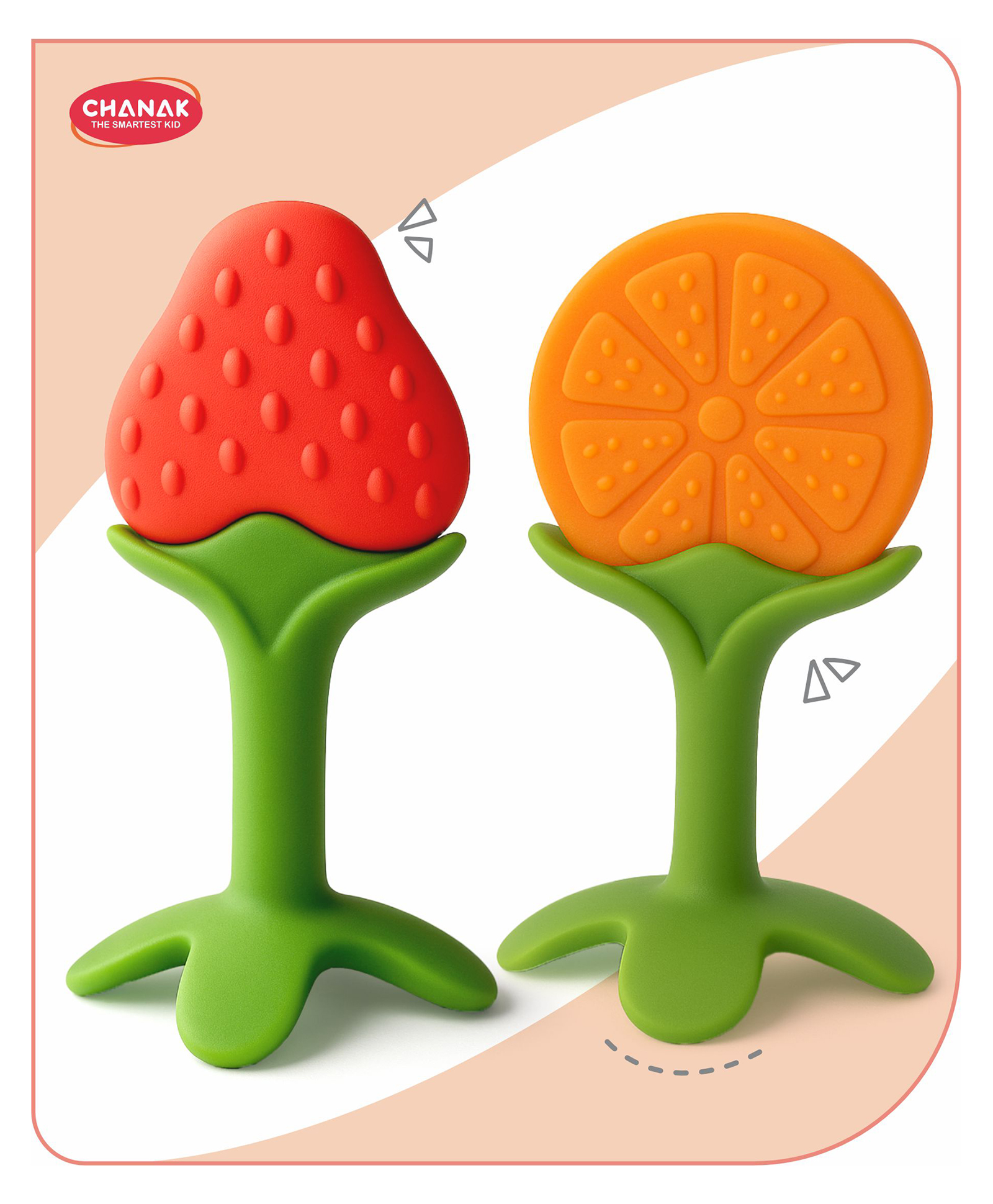 Aditi Toys Baby Silicone Teether & Fruit Teether Pack of 2 - Multicolour-image-47