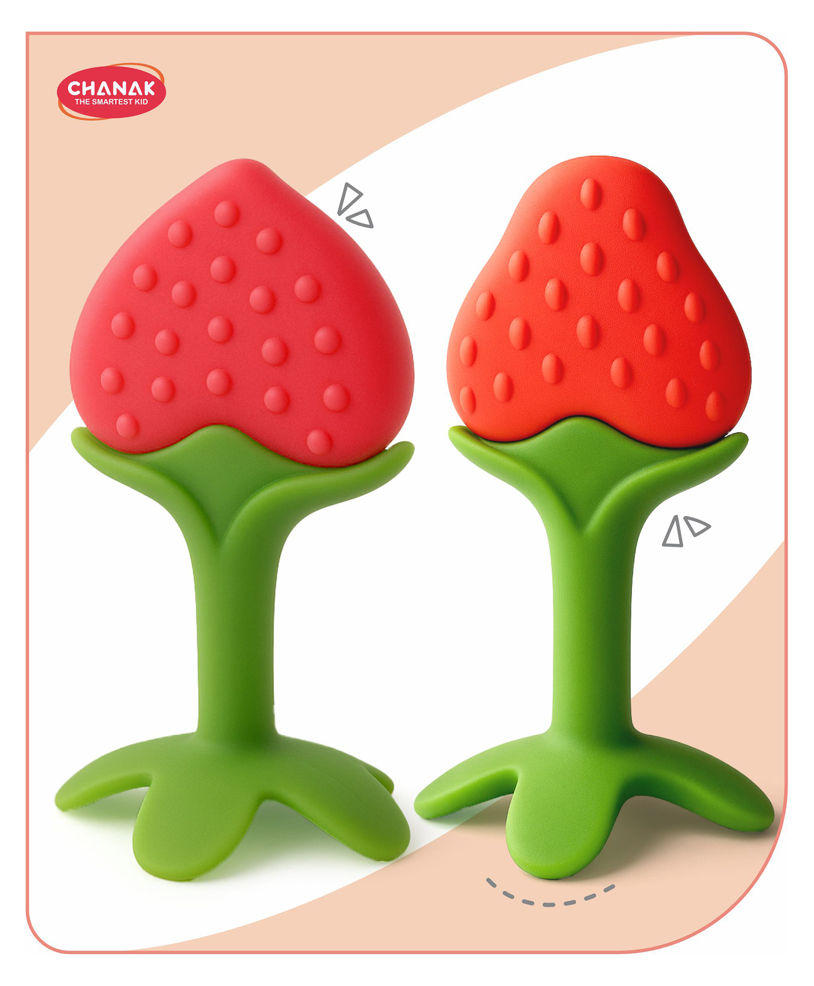 Aditi Toys Baby Silicone Teether Fruit Teether for Toddlers 100% Food Grade Silicone Teether Non Toxic & Latex Free Suitable for Kids Above 3 Months BIS Approved- Pink & Red-picture-24