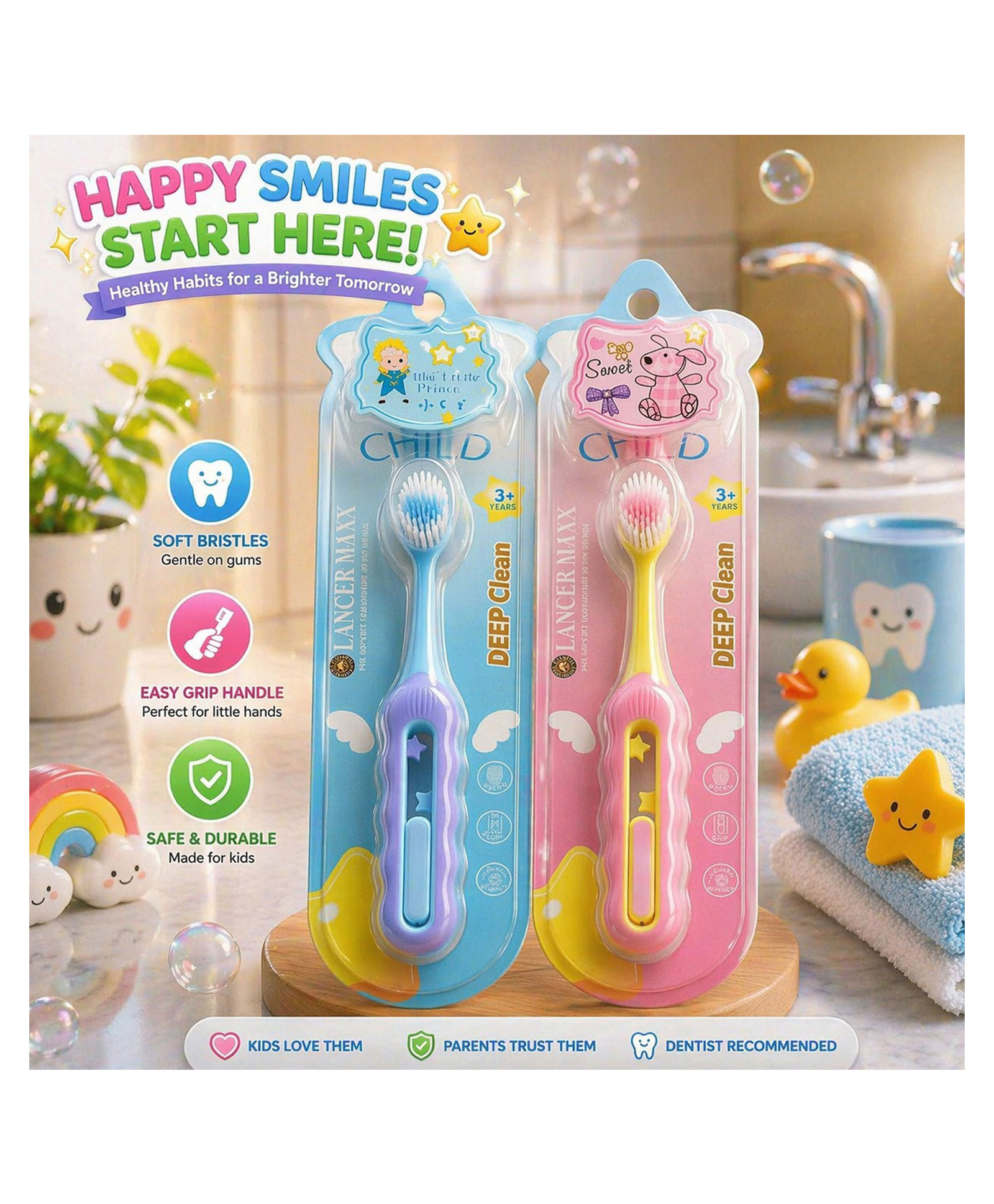 Yunicorn Max Kids Soft Bristles Star Toothbrush - Pack 2 - Colour may vary-image-14