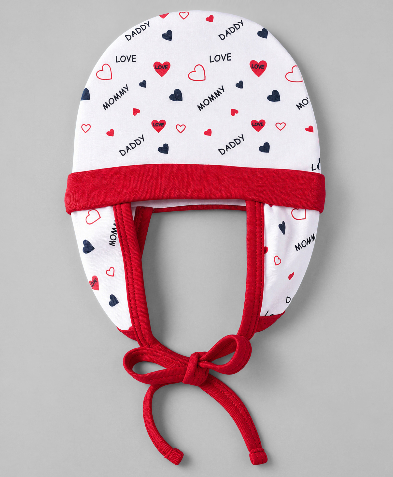 Babyhug 100% Cotton Interlock Knit Hearts Printed Cap White- Diameter 15.5 cm-picture-16