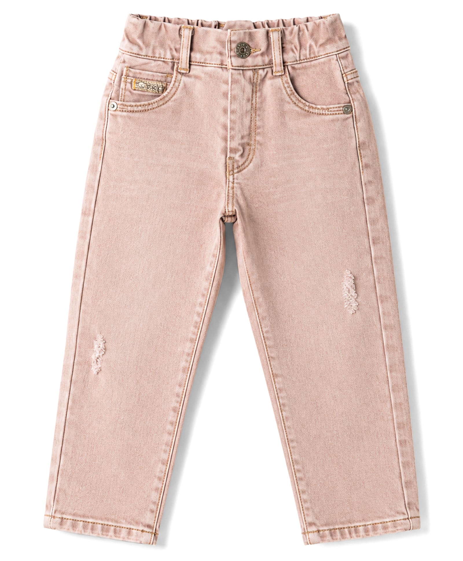 Olio Kids Denim Woven Full Length Distressed Jeans - Lavender-picture-20