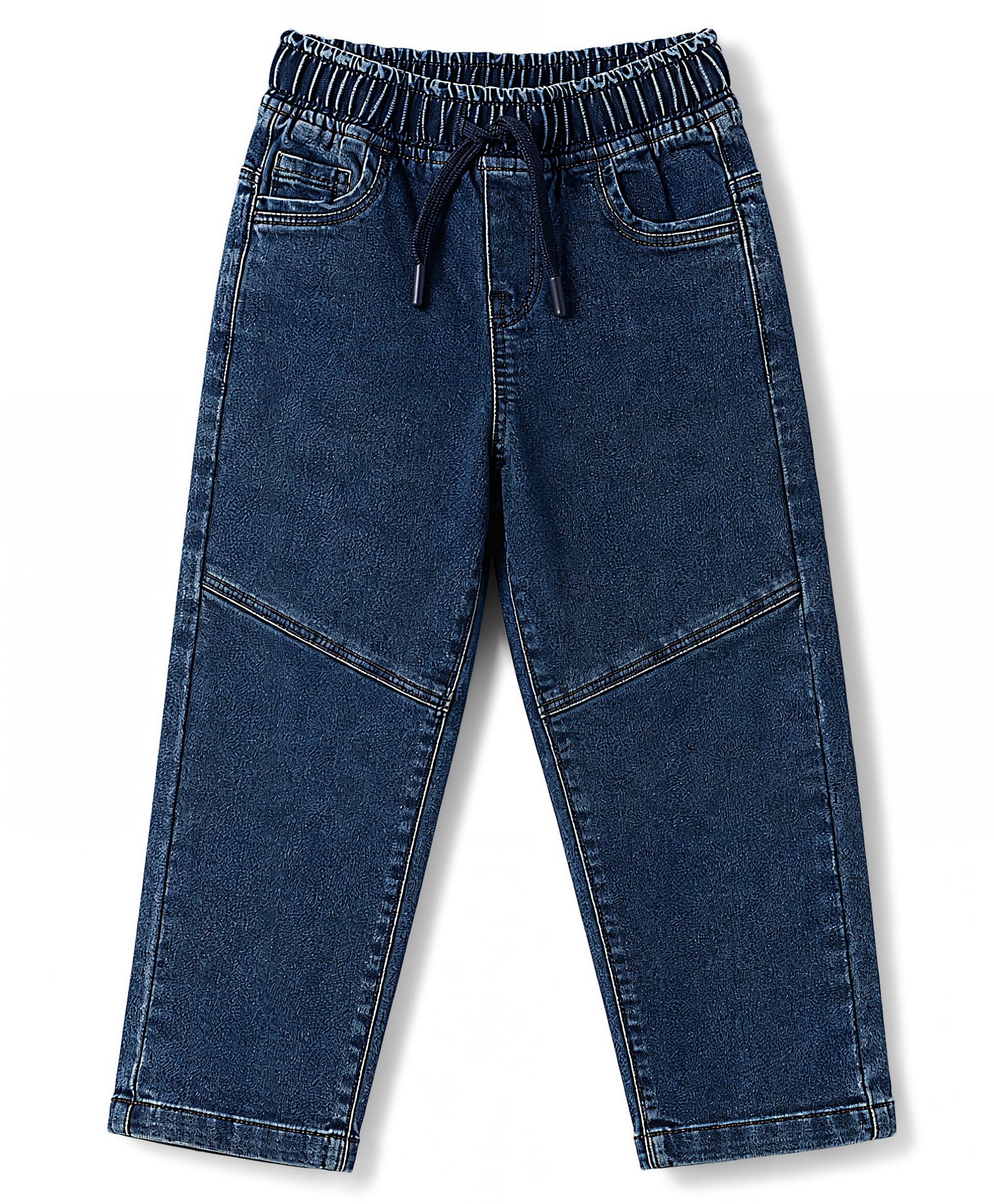 Olio Kids Denim Woven Full Length Solid Color Jeans - Navy Blue-picture-10