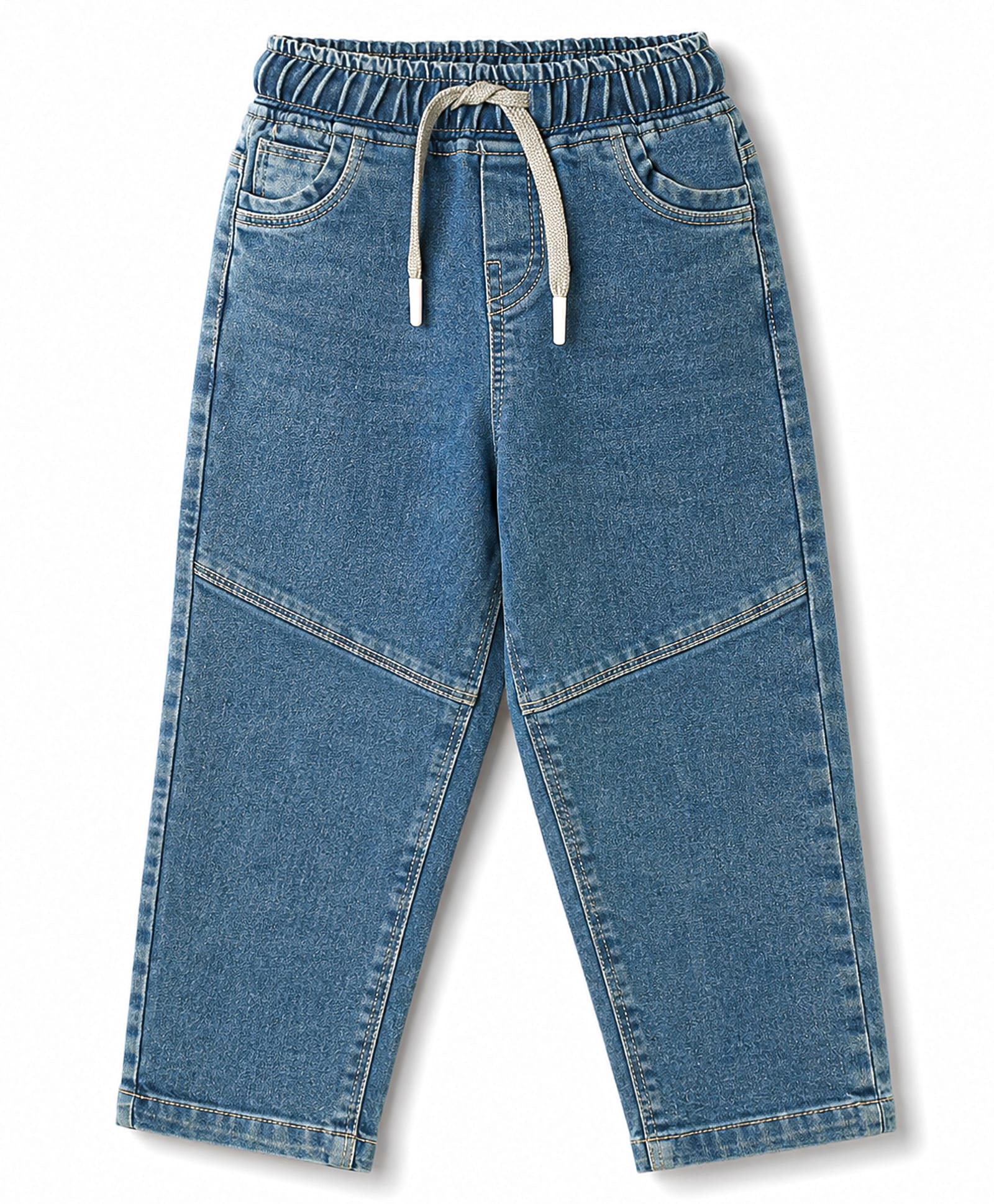 Olio Kids Denim Woven Full Length Solid Color Jeans - Light Blue-picture-29