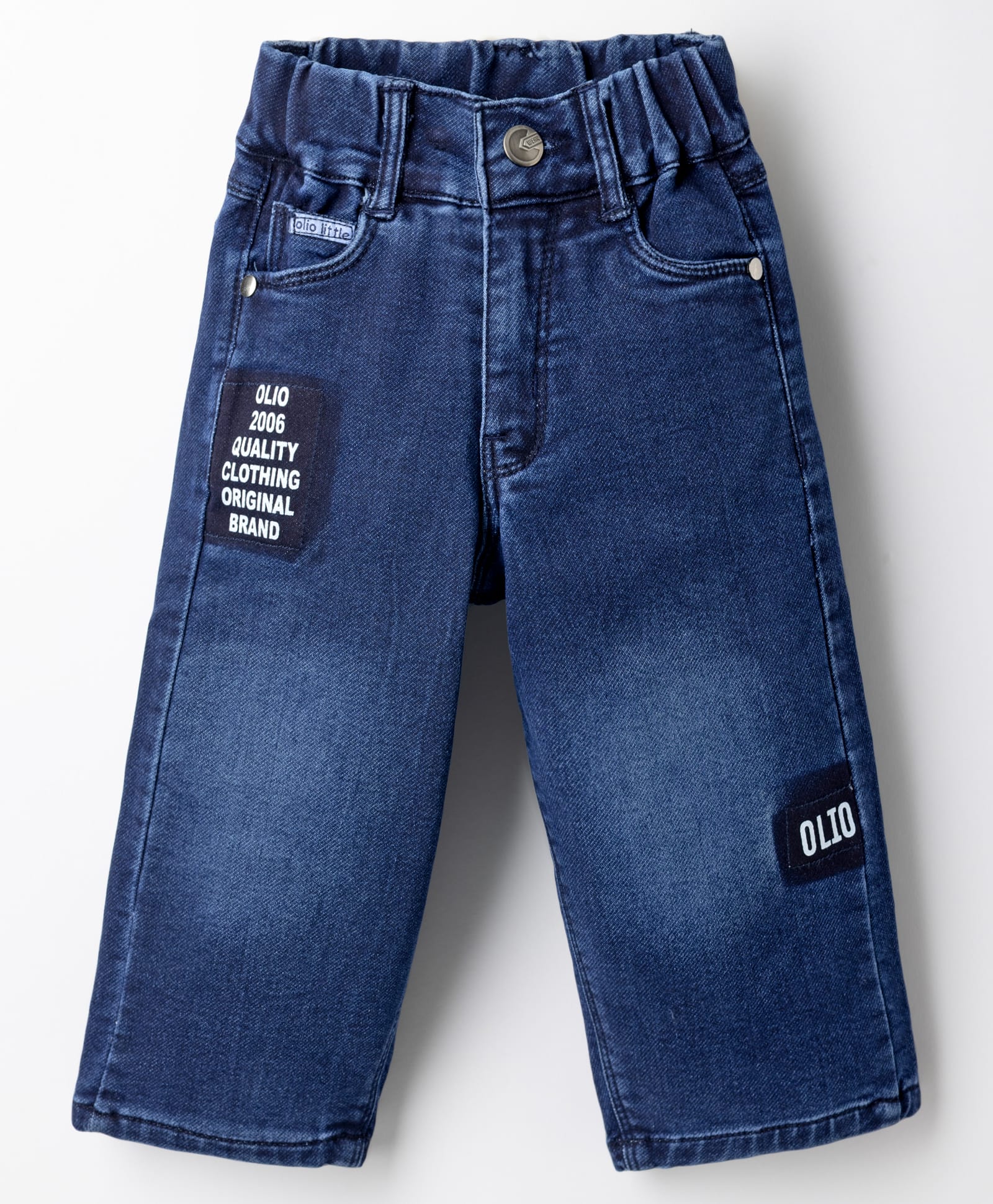 Olio Kids Denim Woven Full Length Jeans - Navy Blue-picture-14