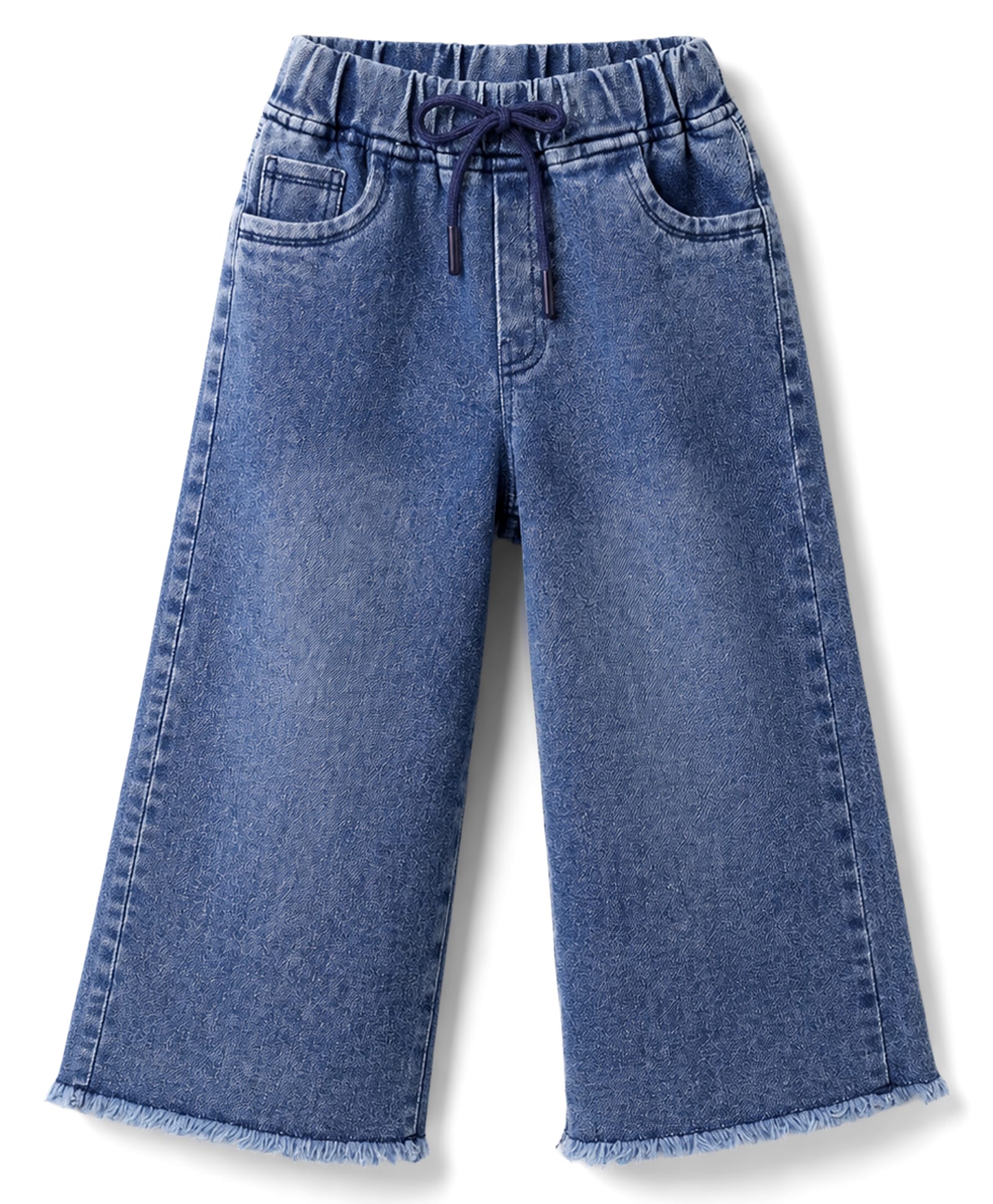 Olio Kids Denim Woven Full Length Solid Jeans- Royal Blue-picture-25