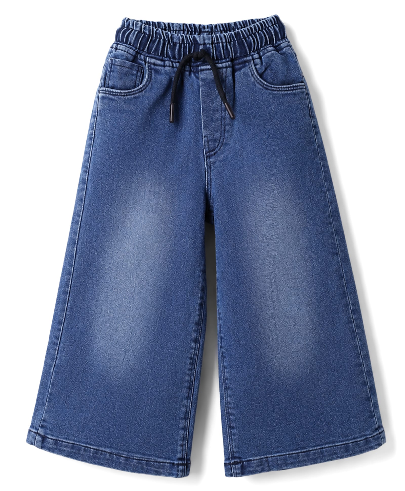 Olio Kids Denim Woven Full Length Solid Jeans- Blue-picture-26