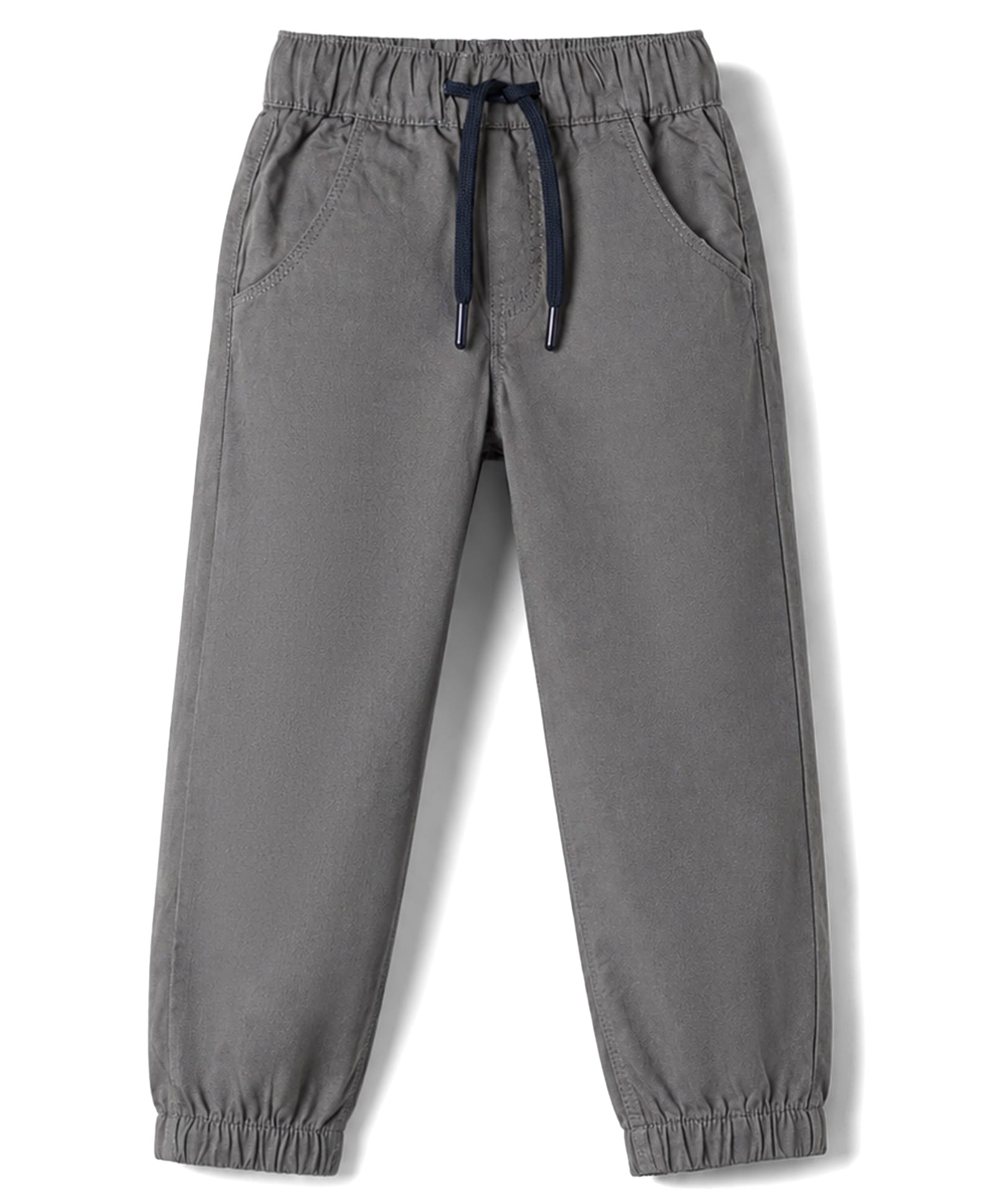 Olio Kids Cotton Woven Full Length Solid Pant - Grey-picture-14