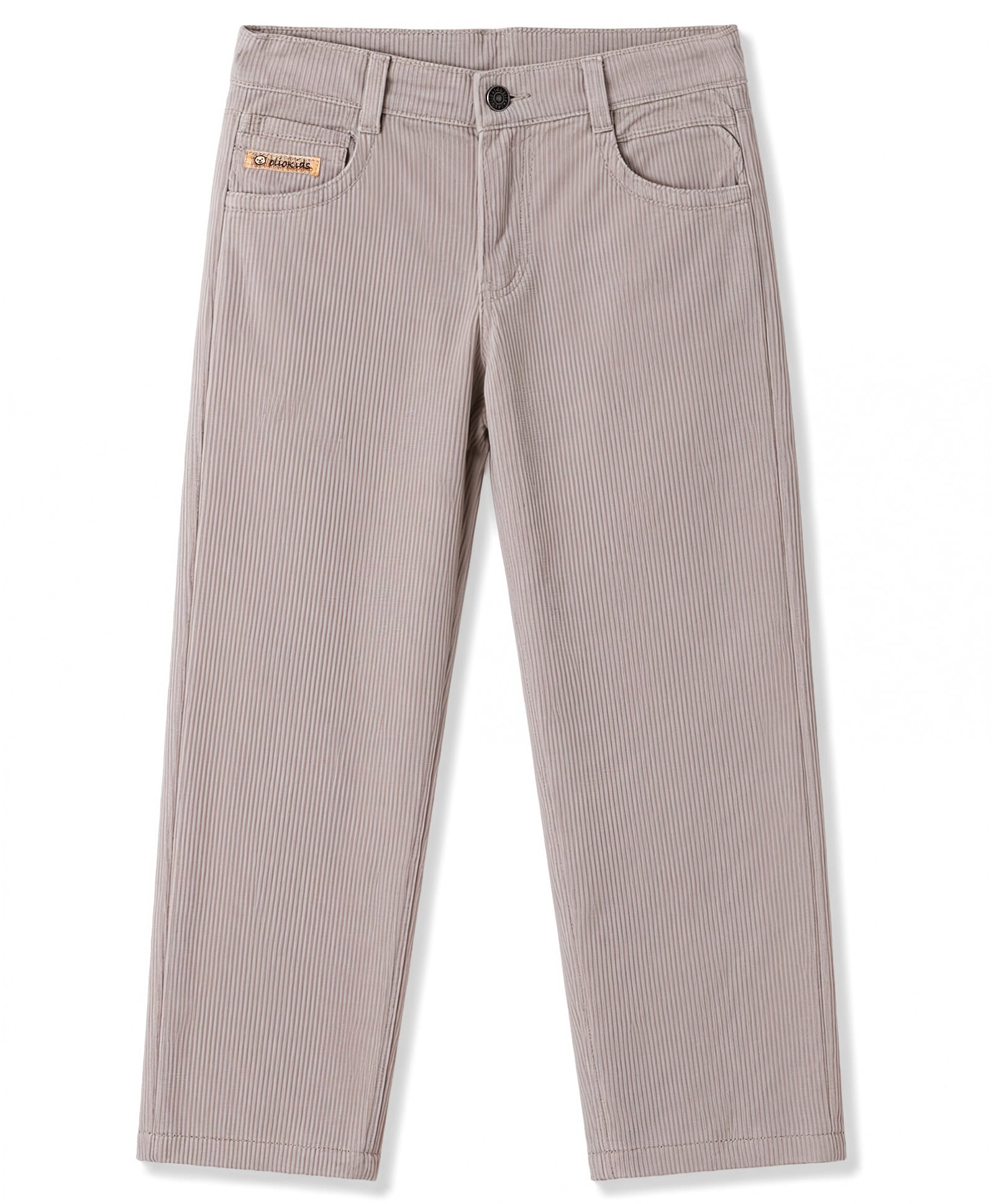 Olio Kids Cotton Woven Full Length Solid Color Trousers - Light Grey-picture-21