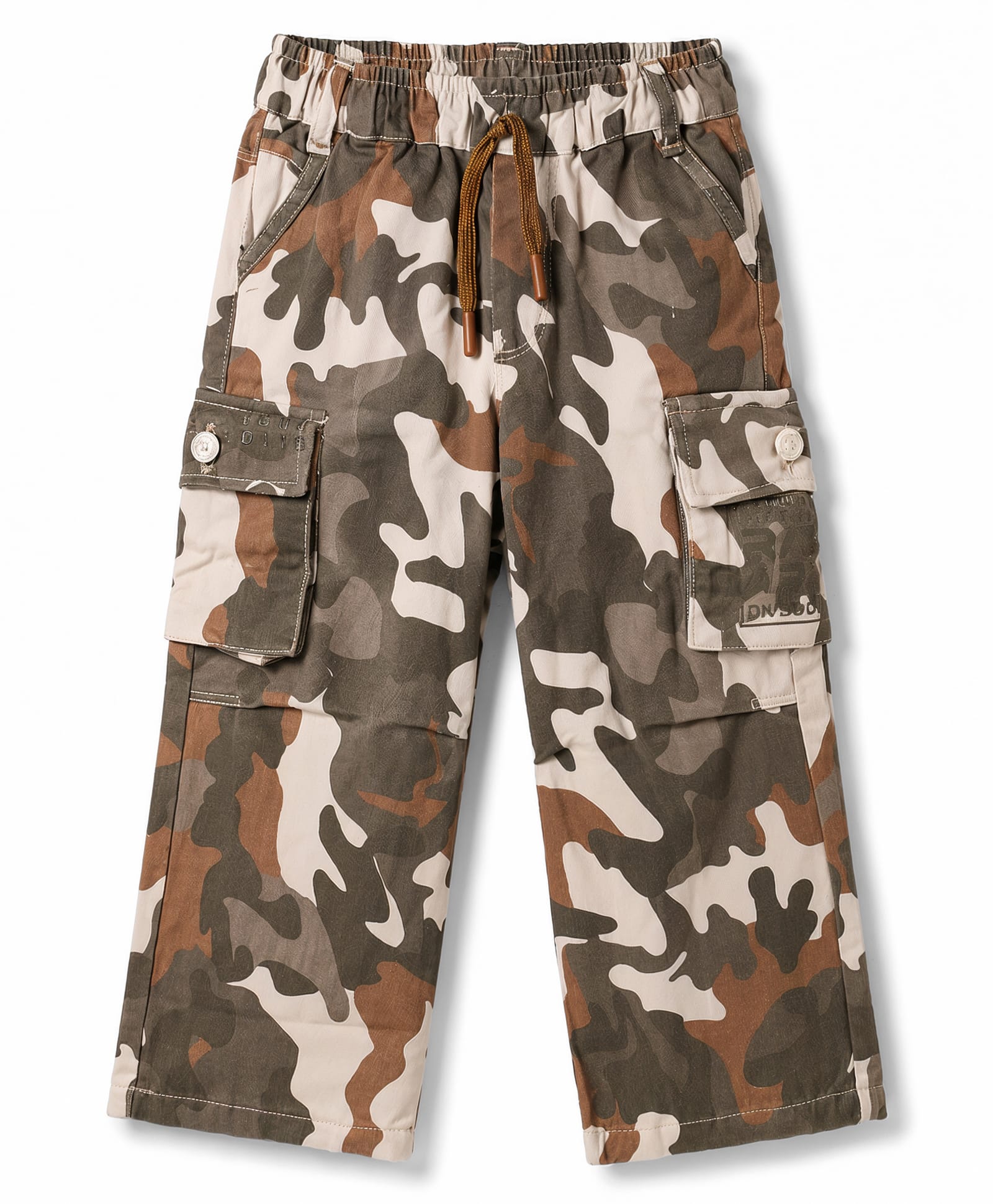 Olio Kids Cotton Woven Full Length Cargo Military Pant - Multicolor-picture-22