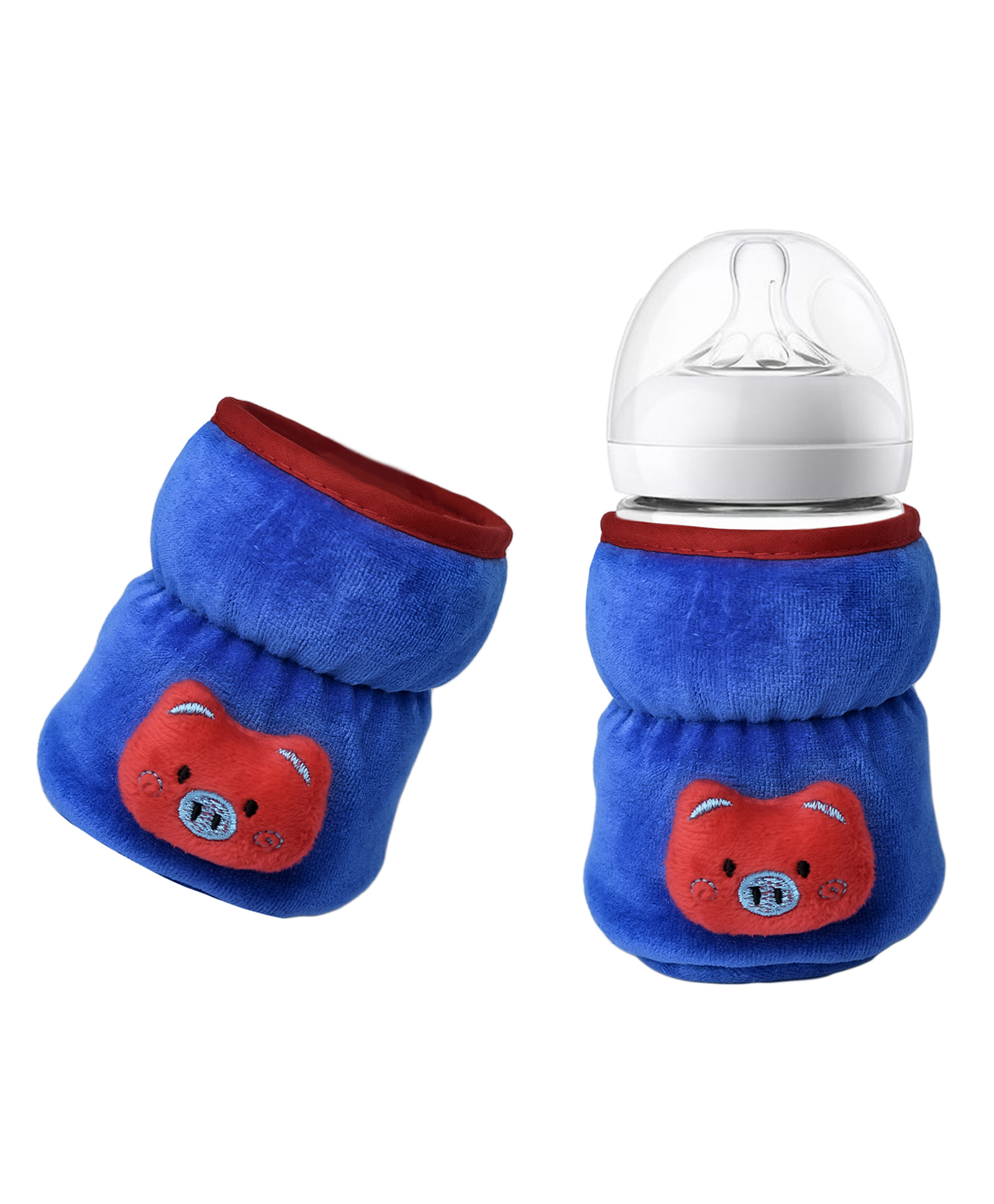 The Little Looker Plush Cotton Bottle Cover Wide Neck Blue - Fits 125ml Bottle (Cartoon Print May Very)-image-21