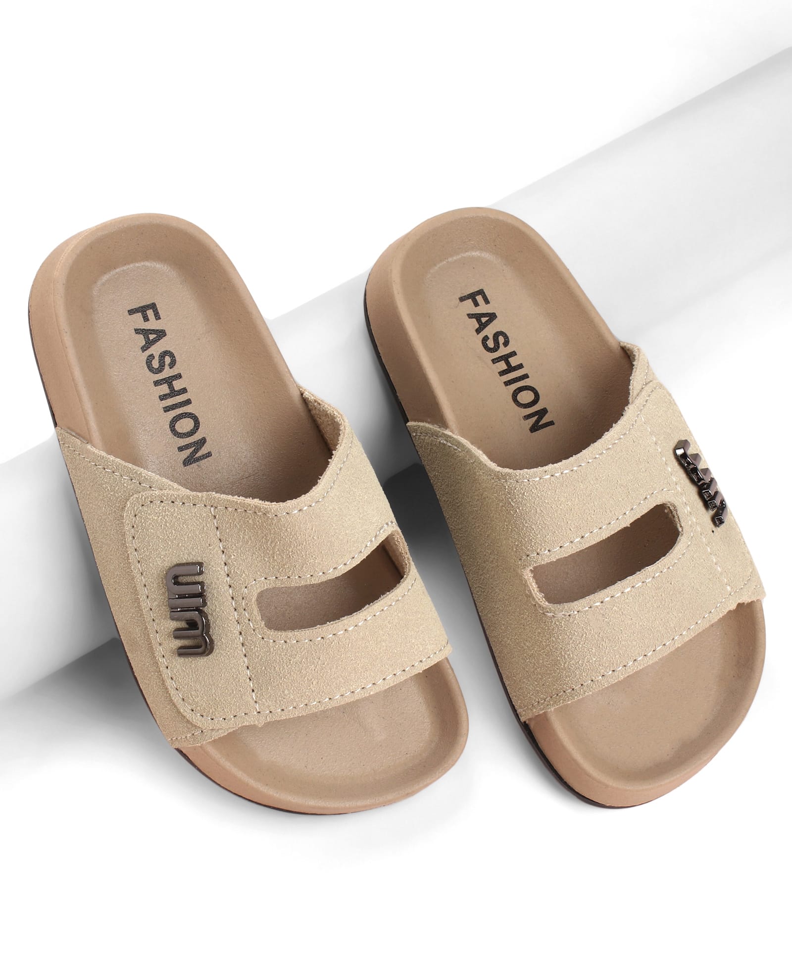 KIDLINGSS Alphabet Applique Detailed Slip On Sandals - Beige-picture-15