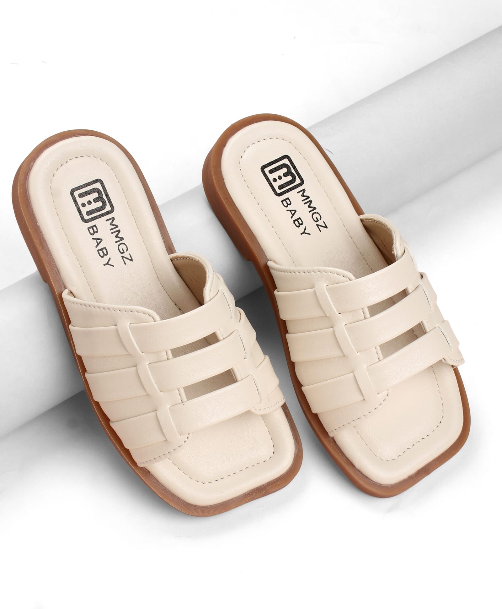KIDLINGSS Solid Slip On Sandals - Off White-image-43