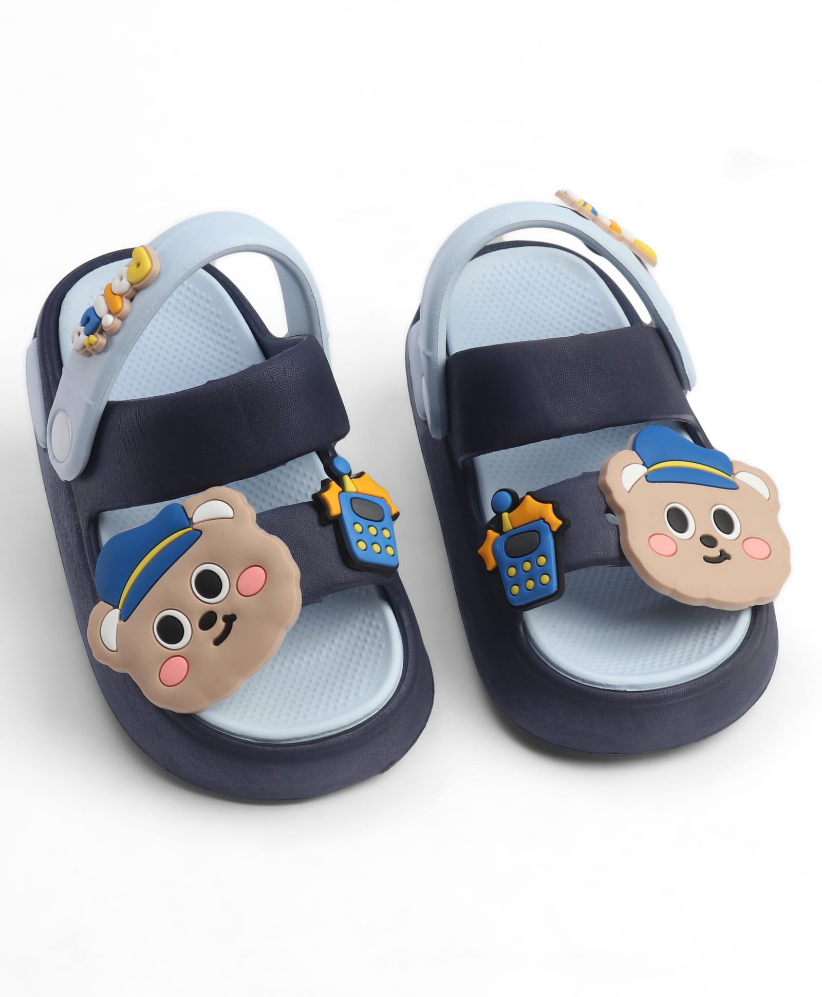 KIDLINGSS Teddy Bear Applique Detailed Slingback Sandals - Navy Blue-image-49