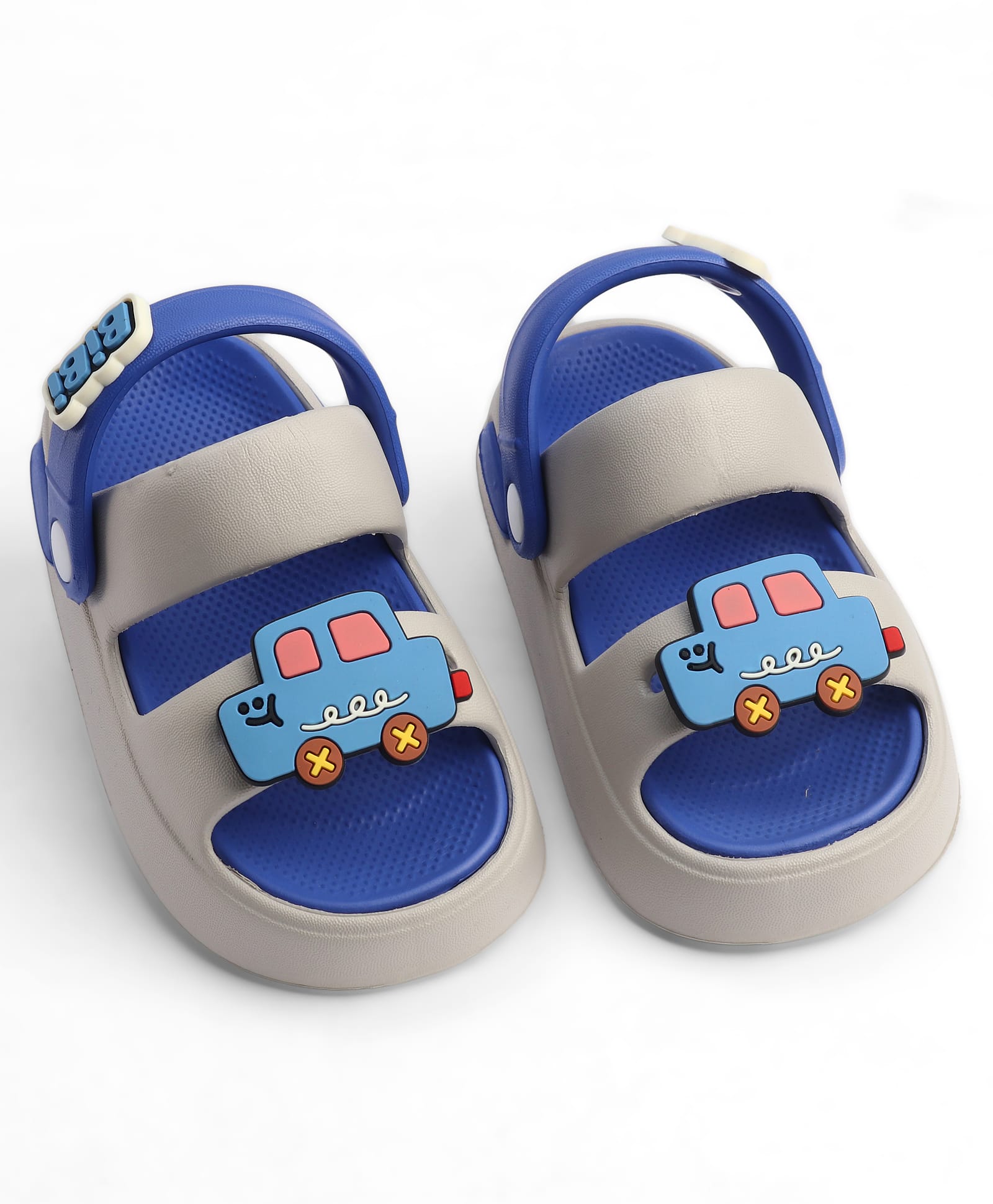 kidlingss car applique detailed slingback sandals - grey