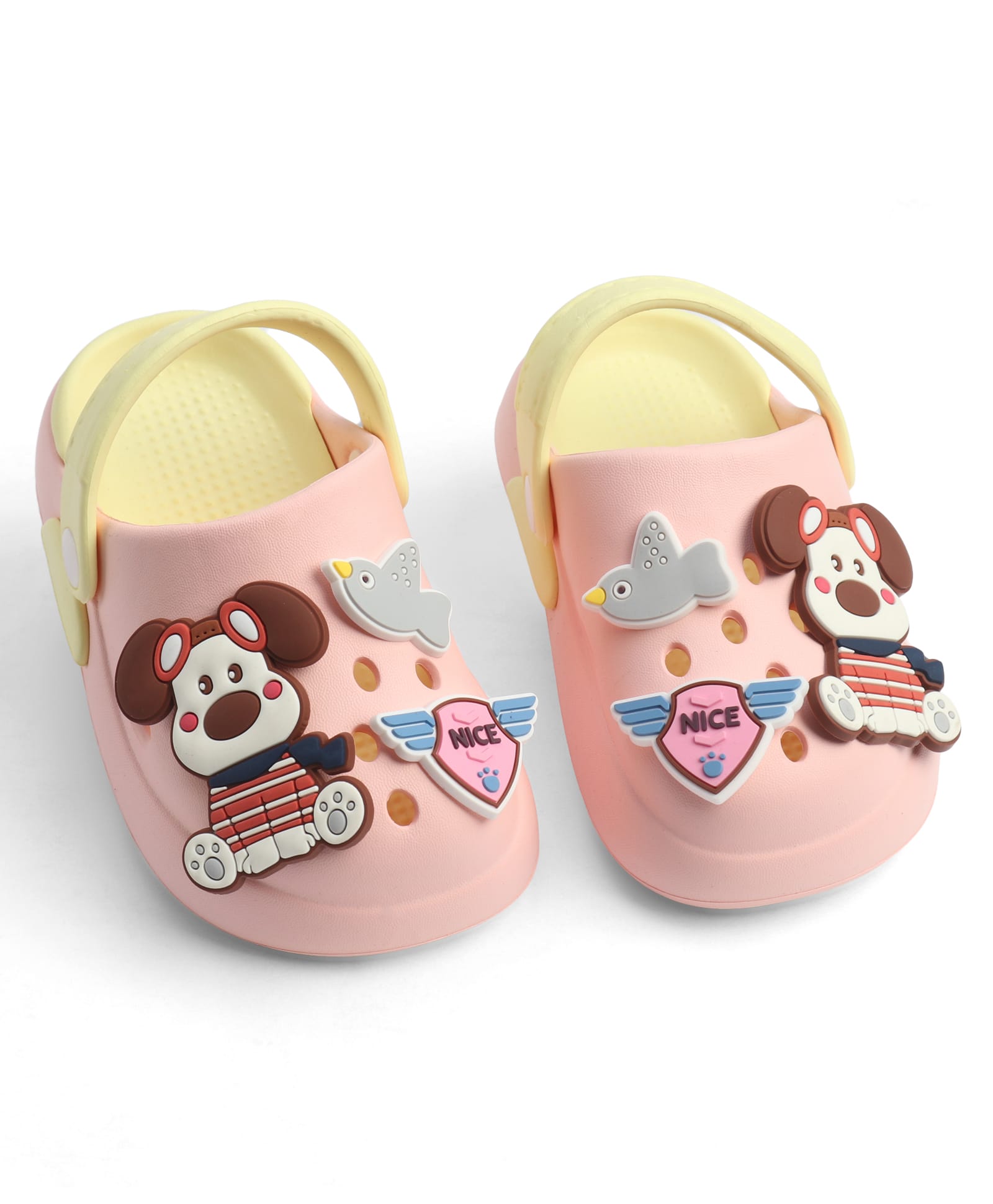 KIDLINGSS Pilot Puppy Applique Detailed Perforated Slingback Clogs - Light Pink-picture-11