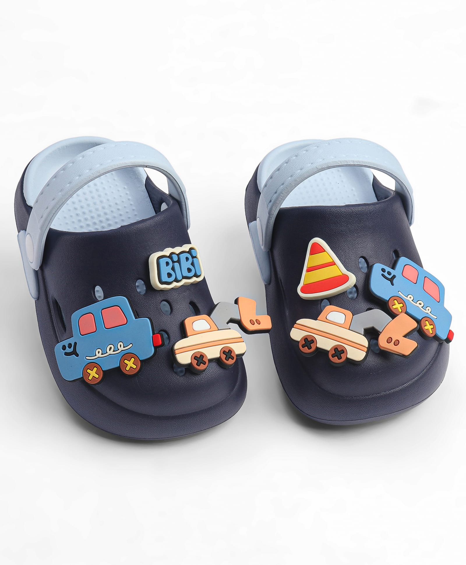 KIDLINGSS Car Applique Detailed Perforated Slingback Clogs - Navy Blue-picture-16