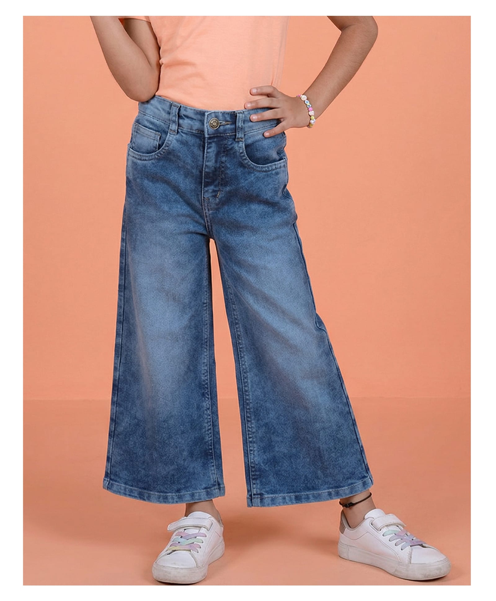 Kiddopanti Denim Woven Washed Jeans - Blue-picture-16