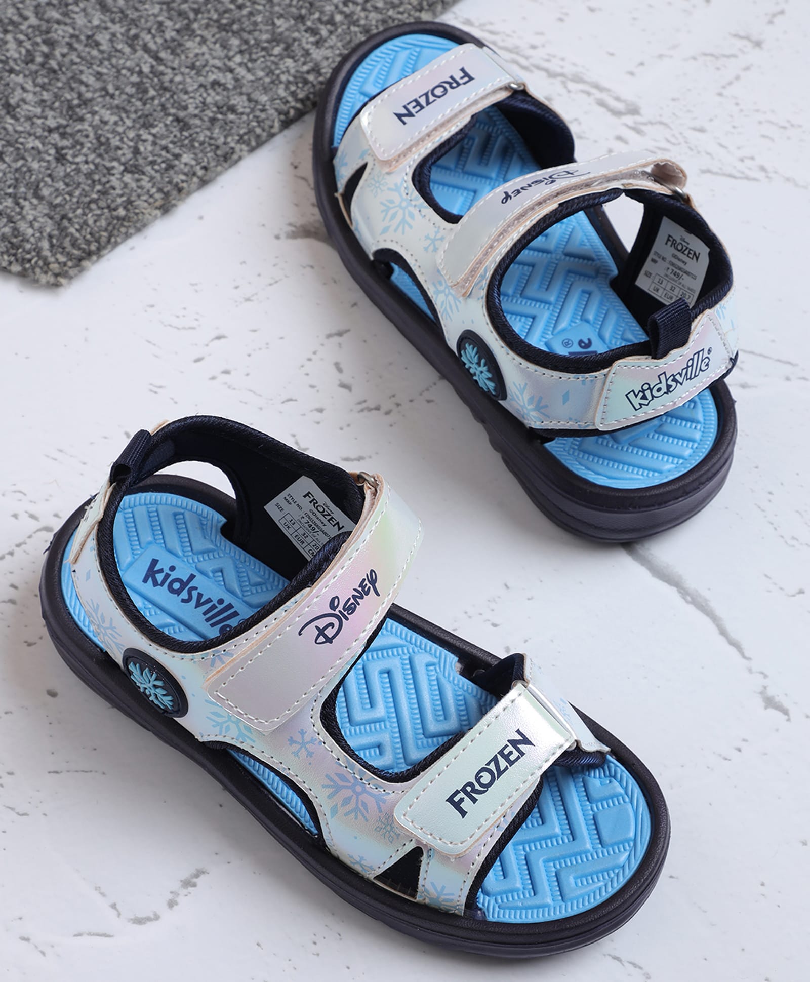 Kidsville Disney Featuring Frozen Designed Velcro Closure Sandals - Blue-picture-10