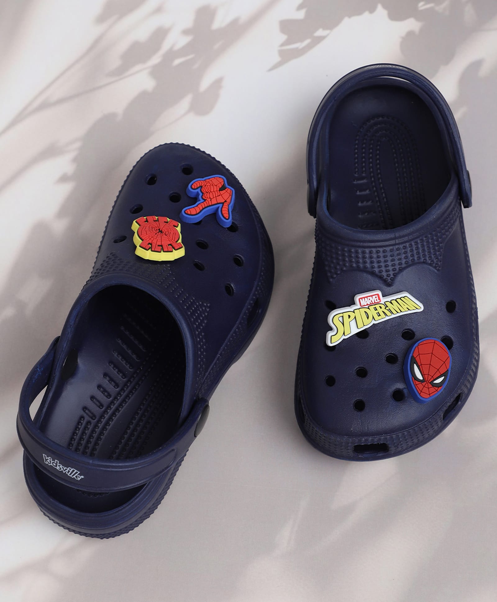 Kidsville Marvel Featuring Spider Man Applique Detailed Perforated Sling Back Clogs - Navy Blue-picture-17