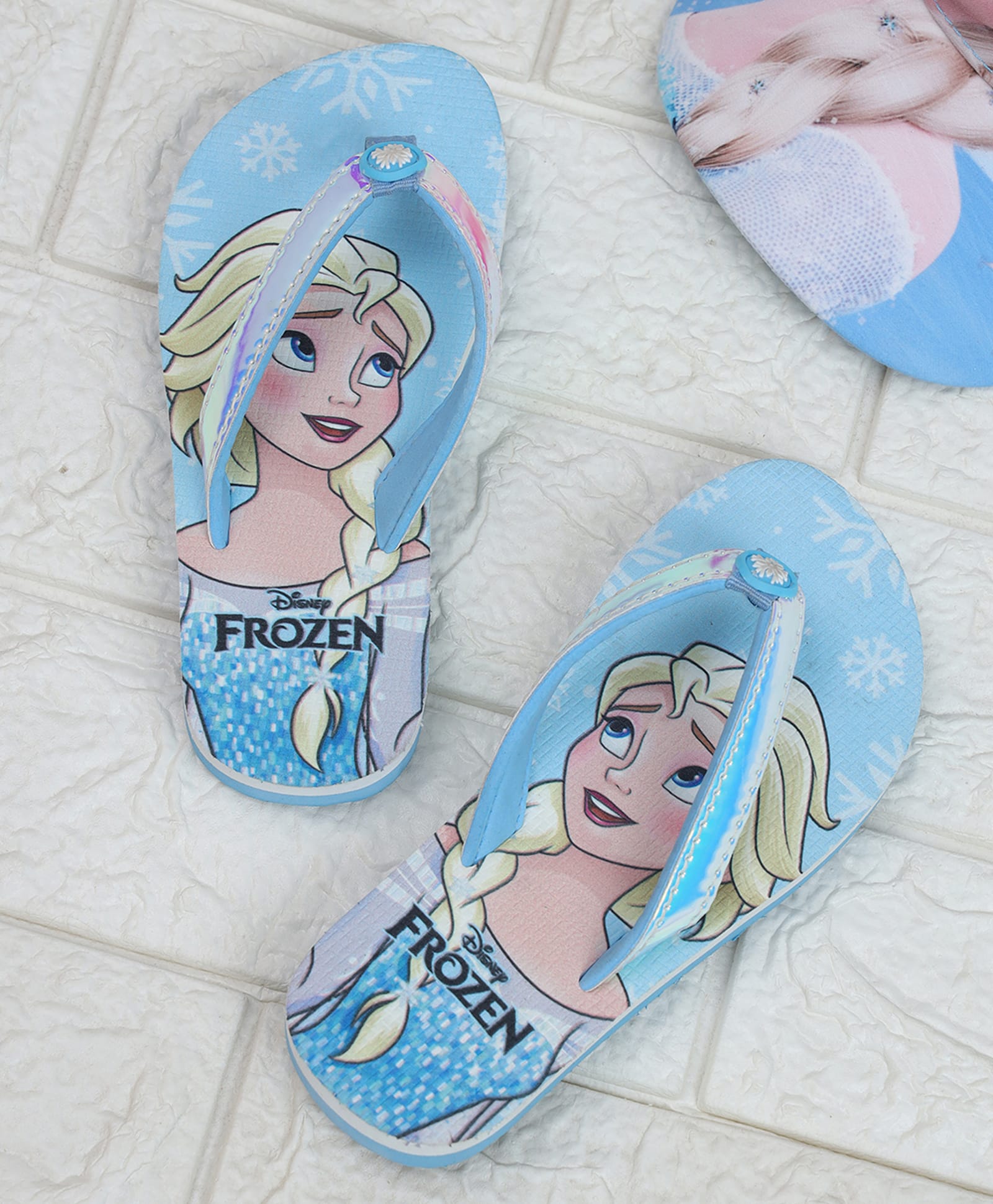 Kidsville Disney Frozen Featuring Elsa Printed Flip Flops - Blue-picture-28