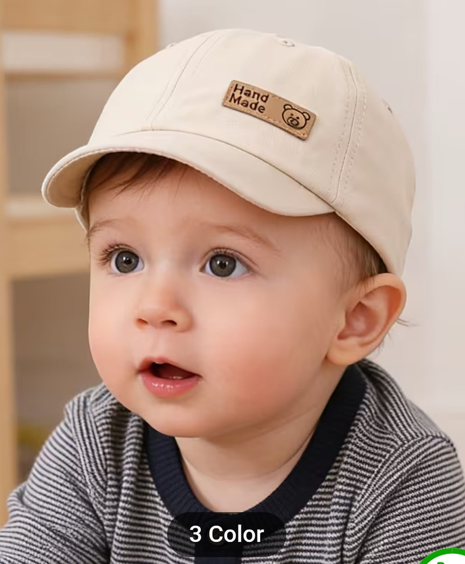 Ziory Cotton Woven Patch Detailed Cap - Beige - Circumference 44 - 48 Cms-image-45