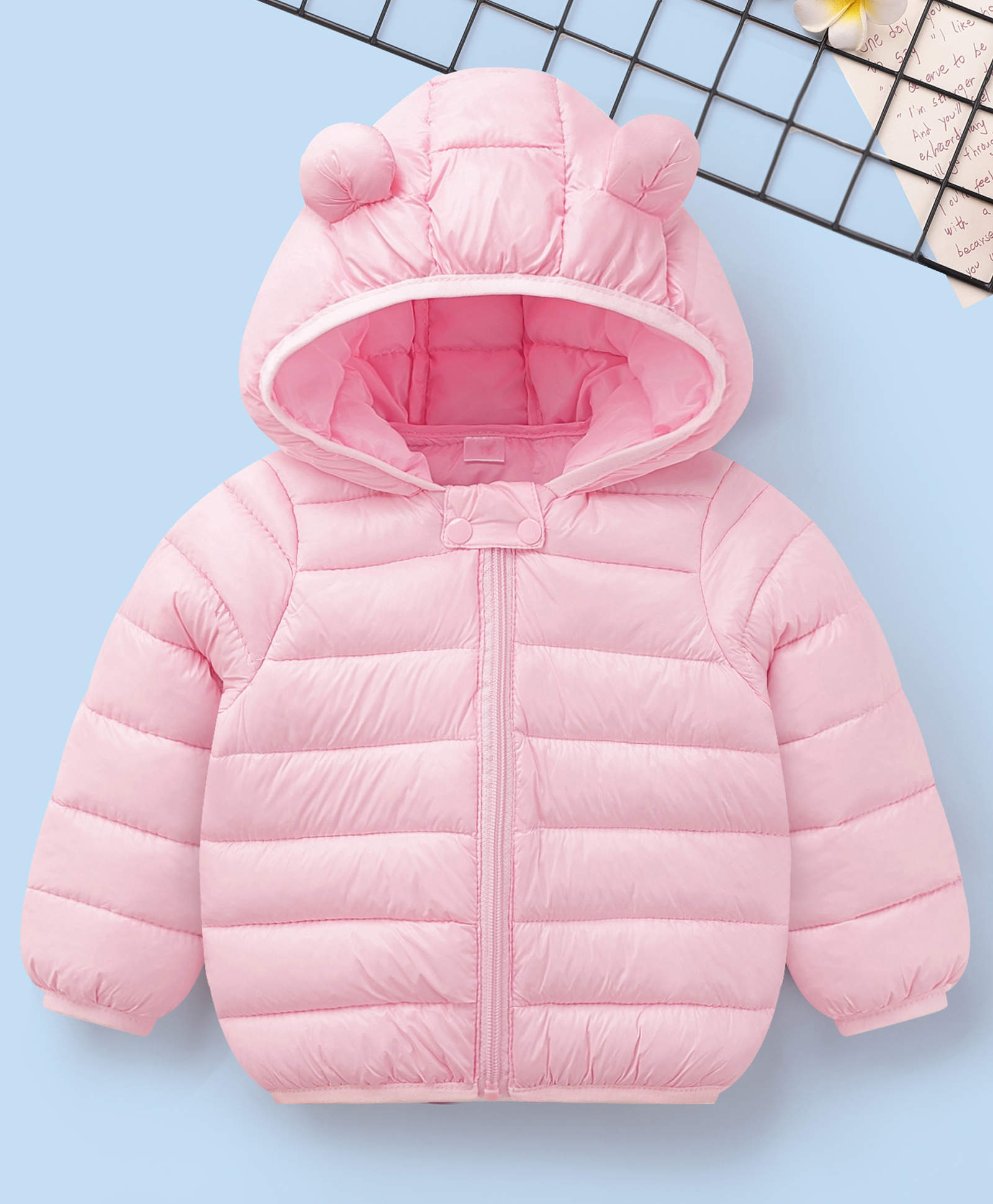 Mark & Mia Full Sleeves Solid Hooded Padded Jacket - Pink-picture-27