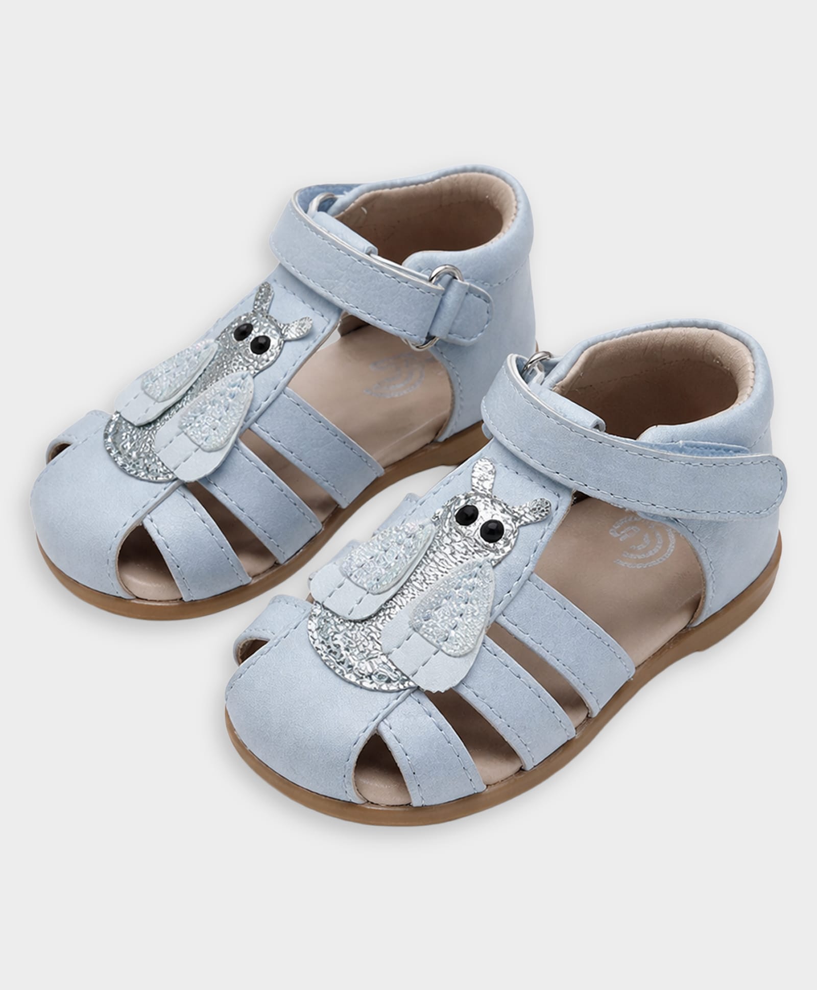 Mi Arcus Animal Applique Detailed Velcro Closure Sandals - Blue-picture-28