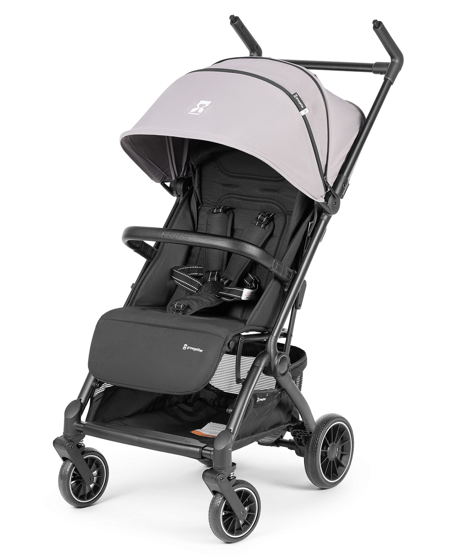 Growgether GOLITE Cabin Stroller | Lightweight Stroller | 0-4 Years (Up to 22 kg) | Full Recline | 360° Swivel Wheels | Compact Fold | UPF & Water-repellent Fabric | Mosquito Net Included - Grey-image-2