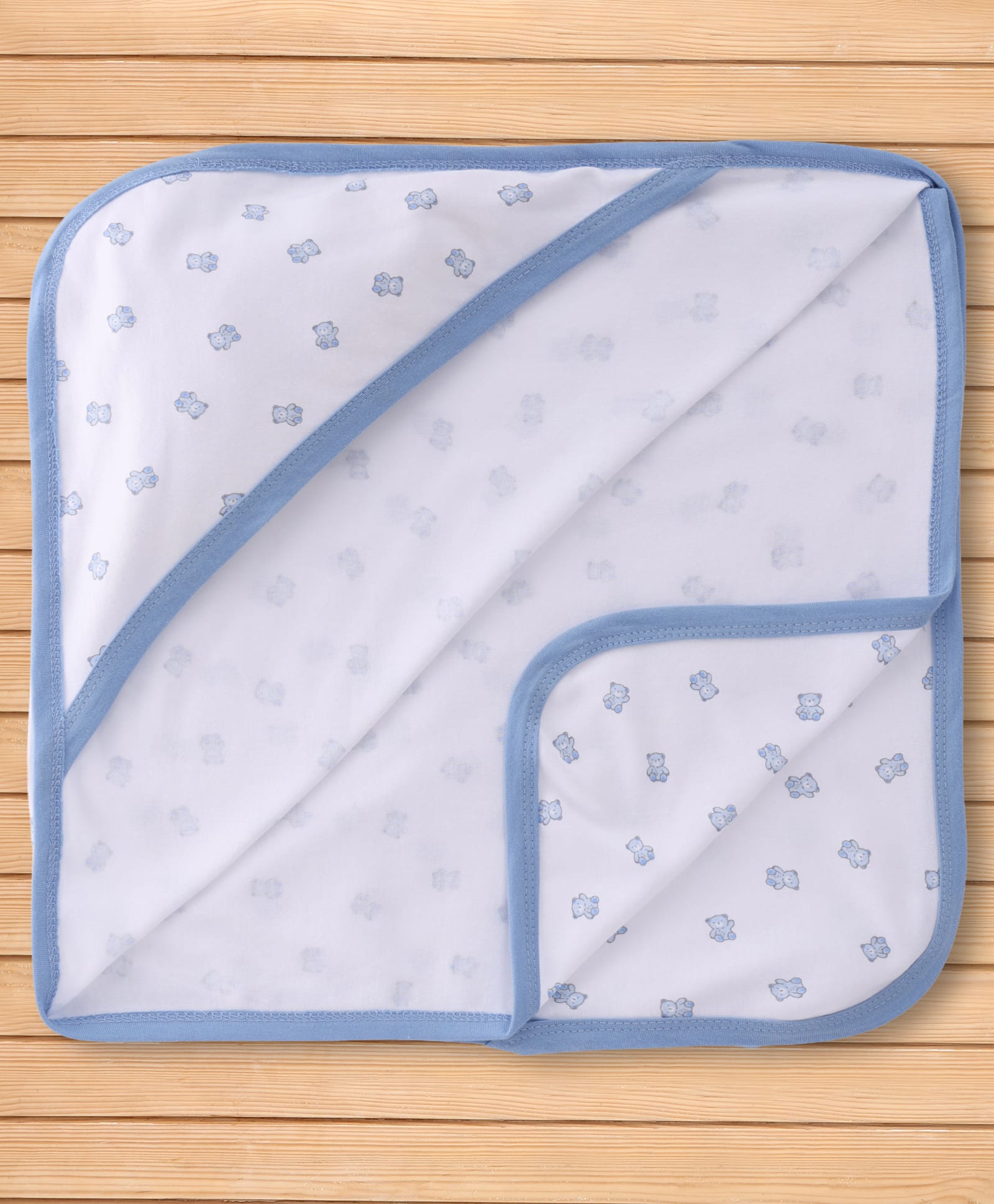 OHMS Interlock Knit Teddy Bear Printed Towel L 76 x B 71 cm - Light Blue-image-44