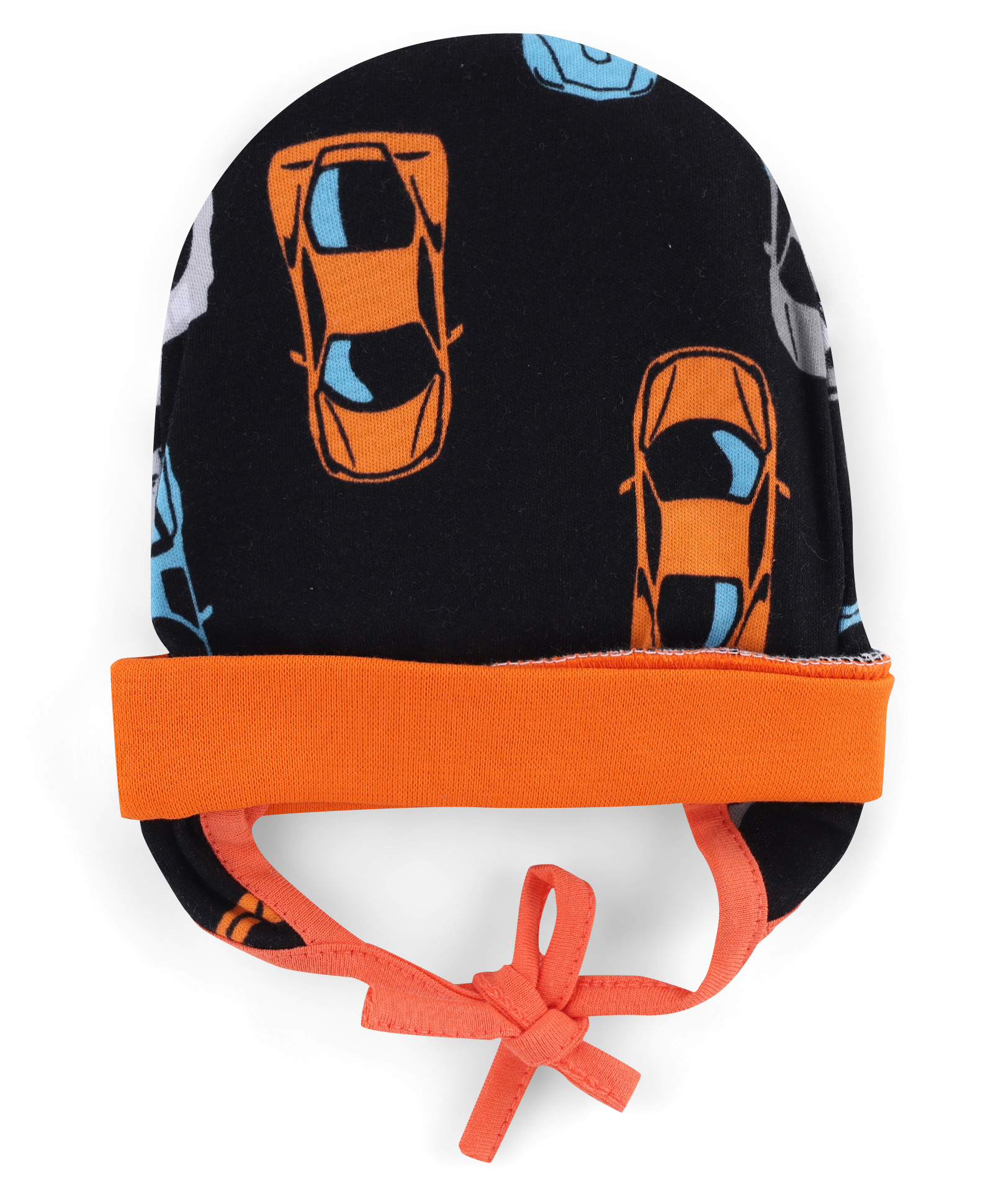 OHMS Interlock Knit Car Printed Cap with Knot Black - Diameter 15.5 cm-image-31