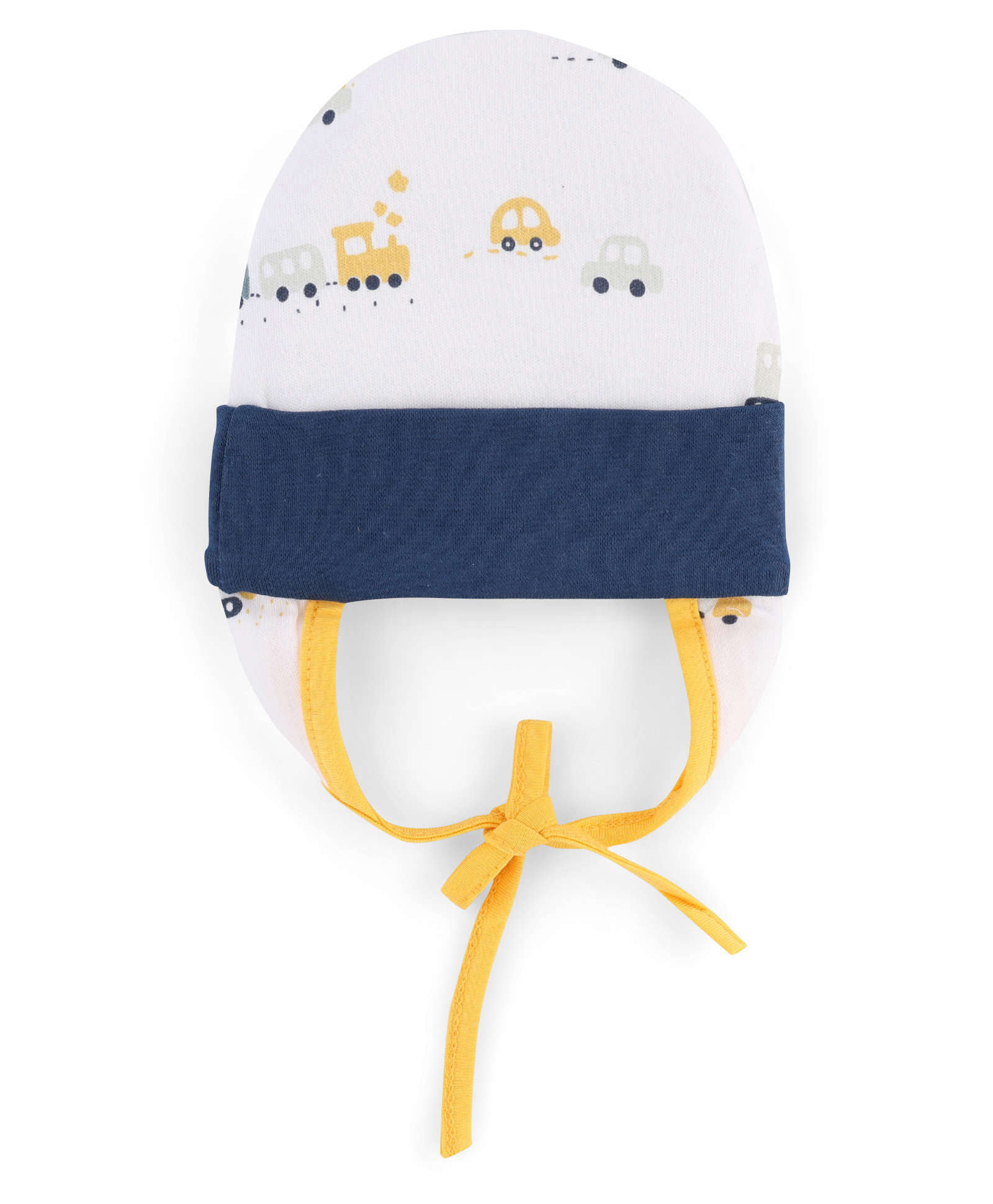 OHMS Interlock Knit Vehicles Printed Cap with Knot Navy Blue - Diameter 13.5 cm-image-39