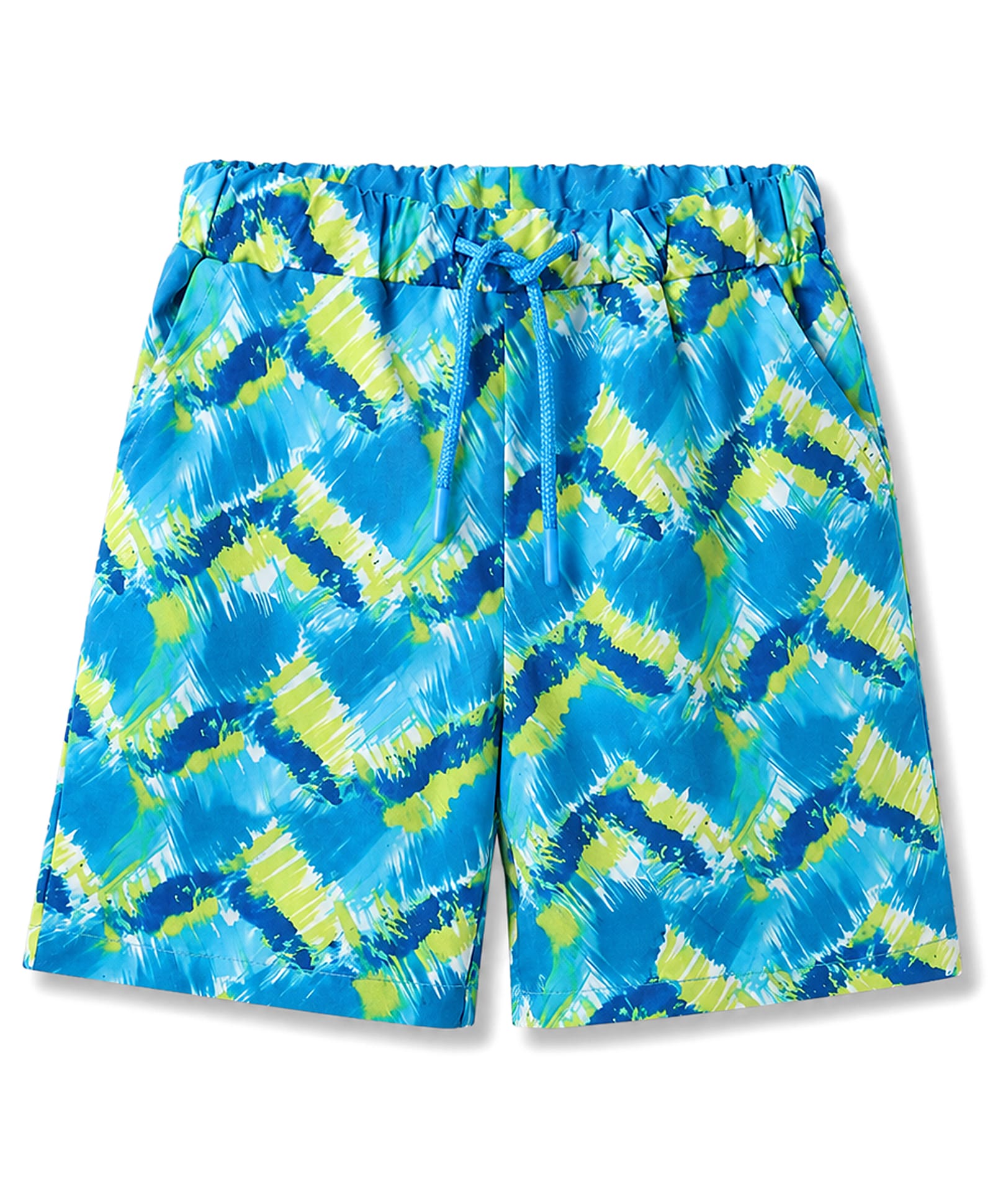 Babyhug Tafetta Water Repellant Printed Swimming Trunk - Blue-image-28