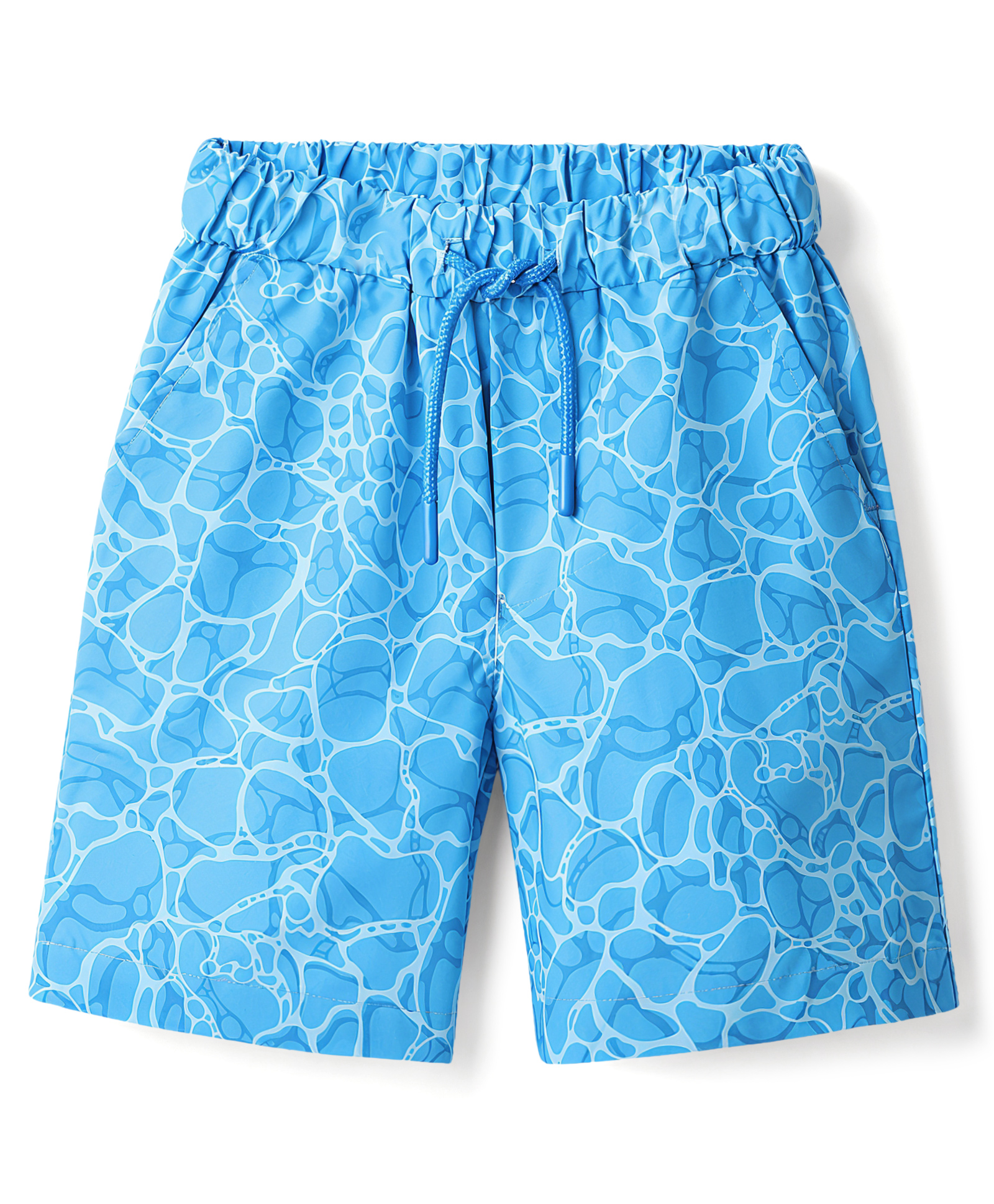Babyhug Tafetta Water Repellant Printed Swimming Trunk - Blue-picture-27
