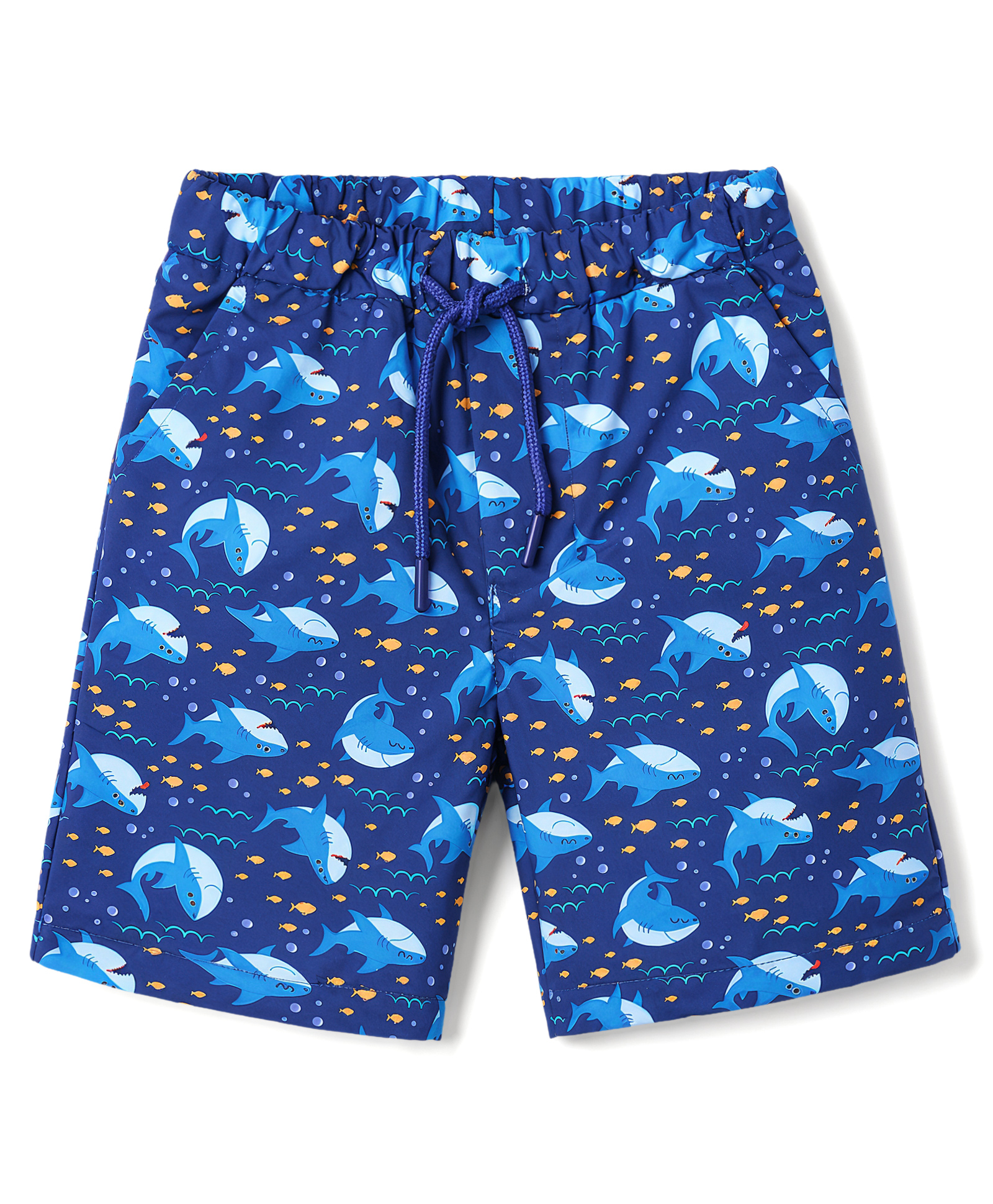 Babyhug Tafetta Water Repellant Shark Printed Swimming Trunk - Navy Blue-image-29