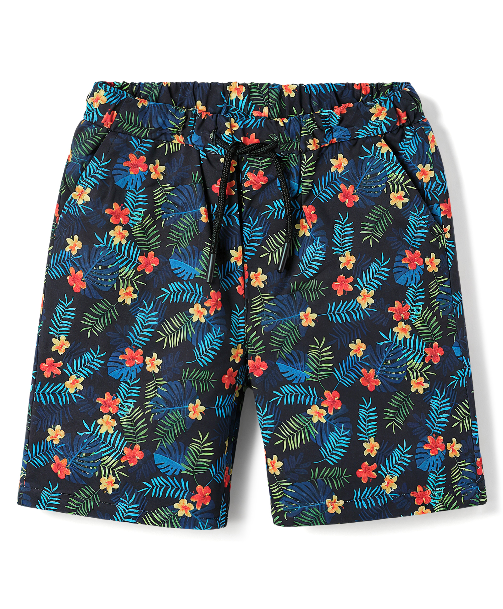 Babyhug Tafetta Water Repellant Floral Printed Swimming Trunk - Multicolor-image-23