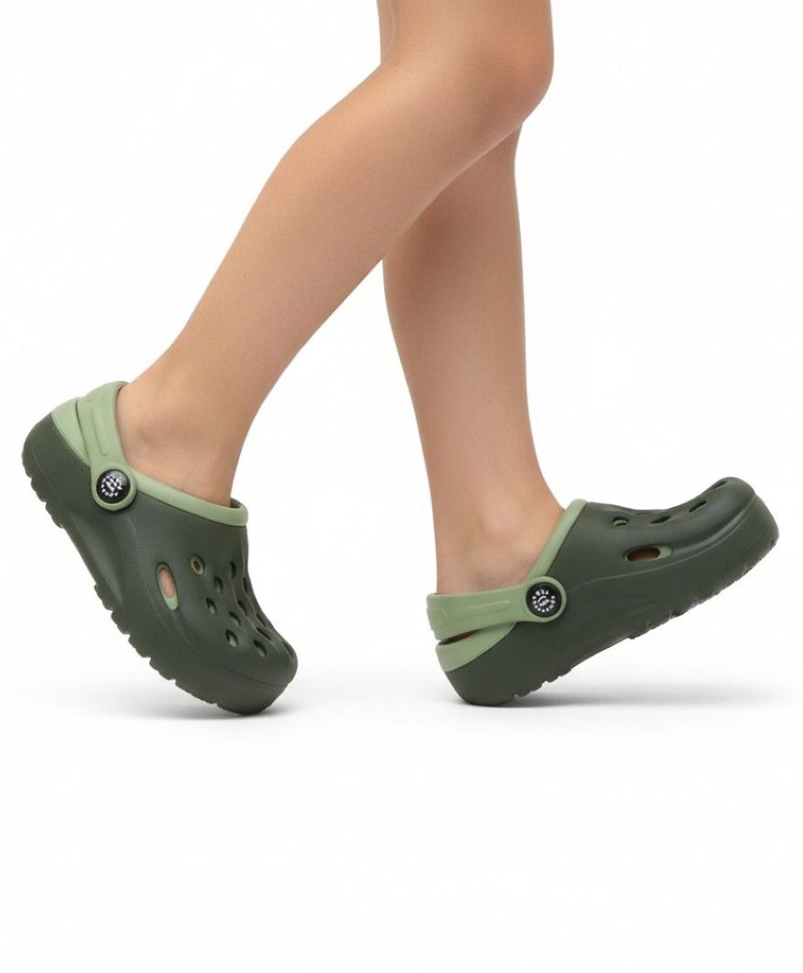 Priaansha Kids Colour Blocked Perforated Slingback Clogs - Green-picture-20