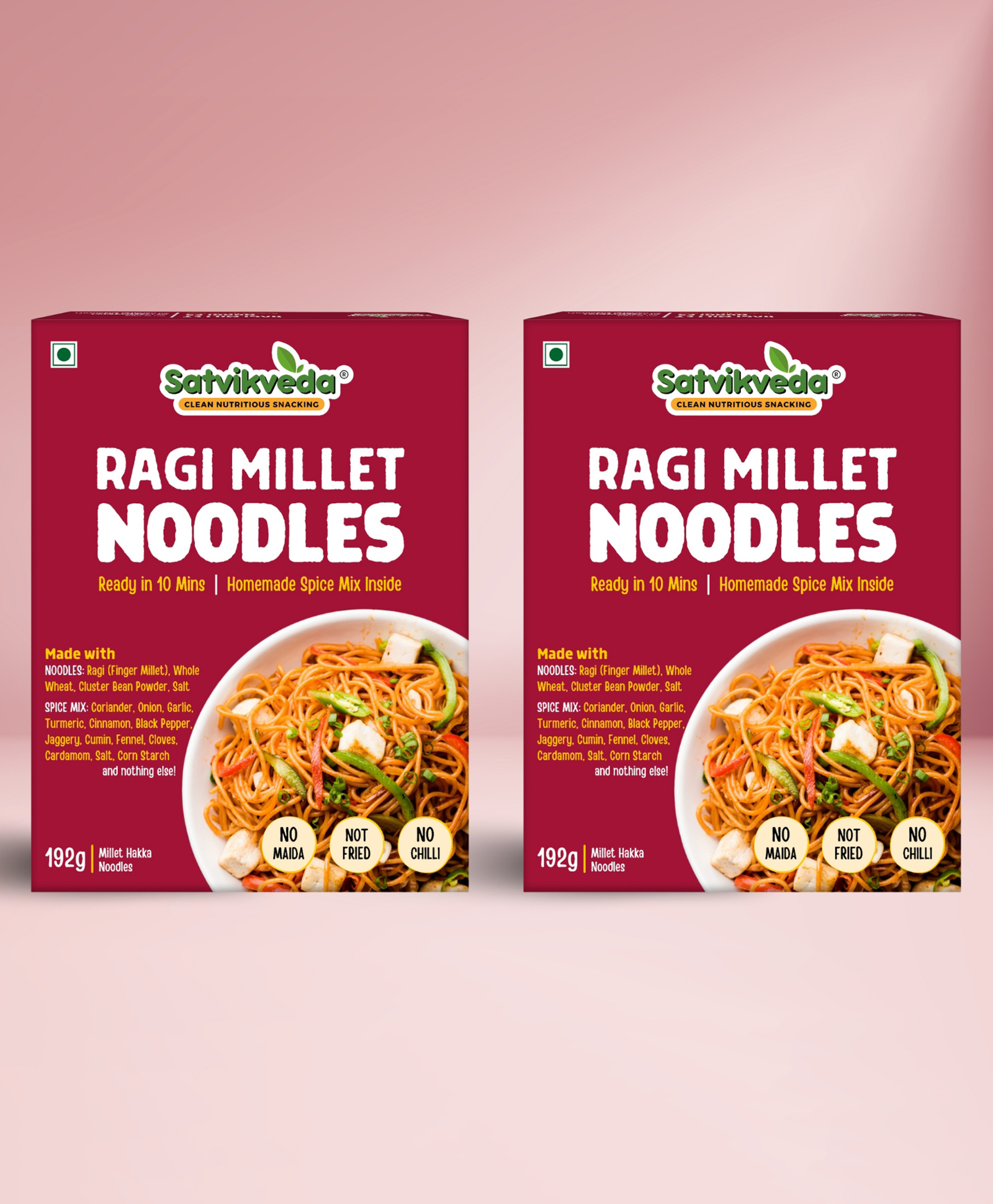 Satvikveda Ragi Millet Hakka Noodles 192 g (Pack of 2) | No Maida, No MSG, Kids-Friendly Non-Spicy Masala | Not Fried | Finger Millet, Whole Wheat & Clean Ingredients-image-32
