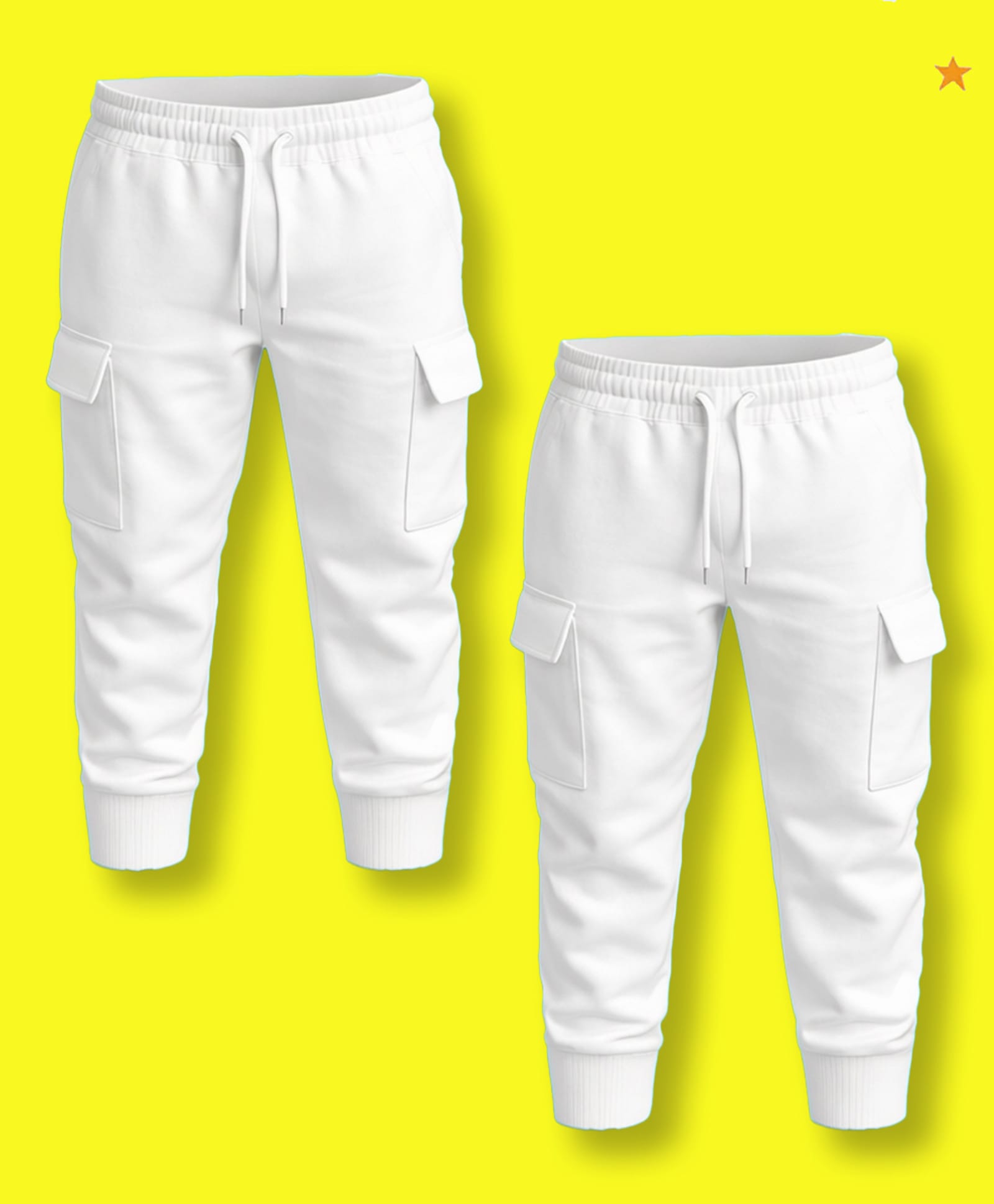 NUSYL Cotton Blend Knit Pack Of 2 Solid Cargo Style Joggers - White-image-6