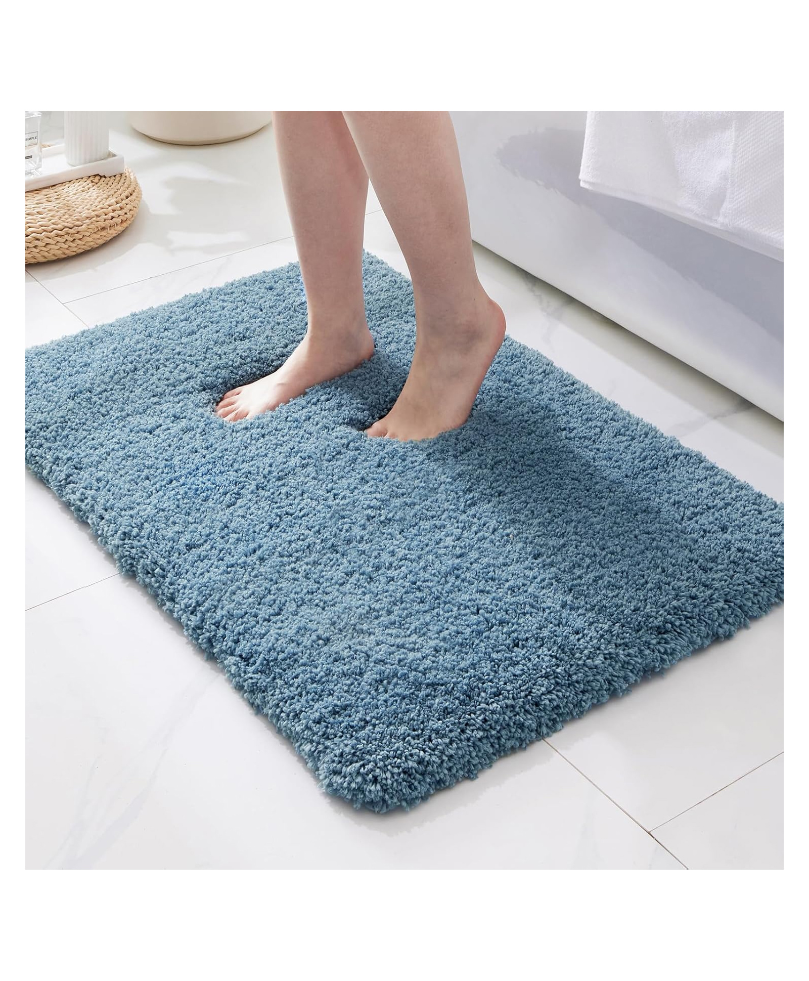 AAZEEM Bathroom Rugs 40 X 60 Cm, Extra Soft Absorbent Bath Rugs, Machine Washable Bath Mats for Bathroom Floor, Tub and Shower, Home Decor Accessories, Aqua-picture-24
