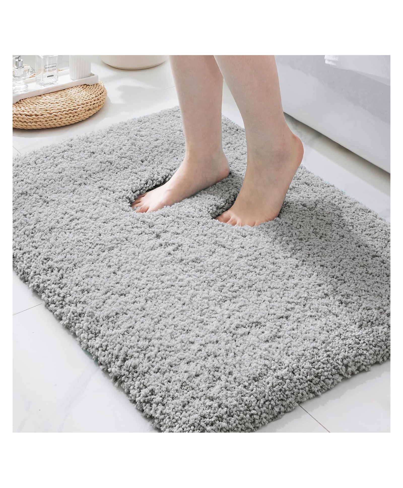 AAZEEM Bathroom Rugs 40 X 60 Cm, Extra Soft Absorbent Bath Rugs, Machine Washable Bath Mats for Bathroom Floor, Tub and Shower, Home Decor Accessories, Grey-picture-34