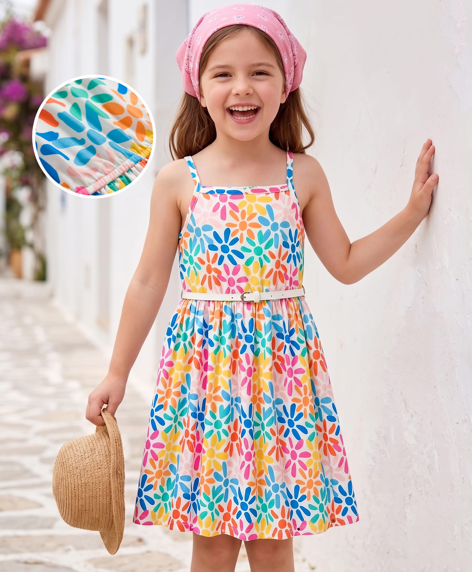 Hola Bonita Knit One Piece Dress Sleeveless Printed Multi Color 4-5 Years-image-37