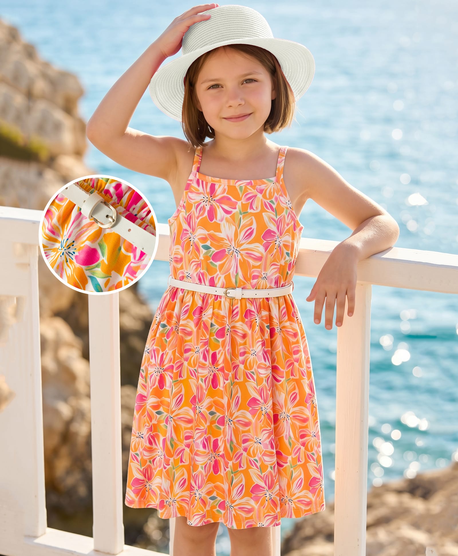 Hola Bonita Knit One Piece Dress Sleeveless Print Multi Color 4-5 Years-image-38