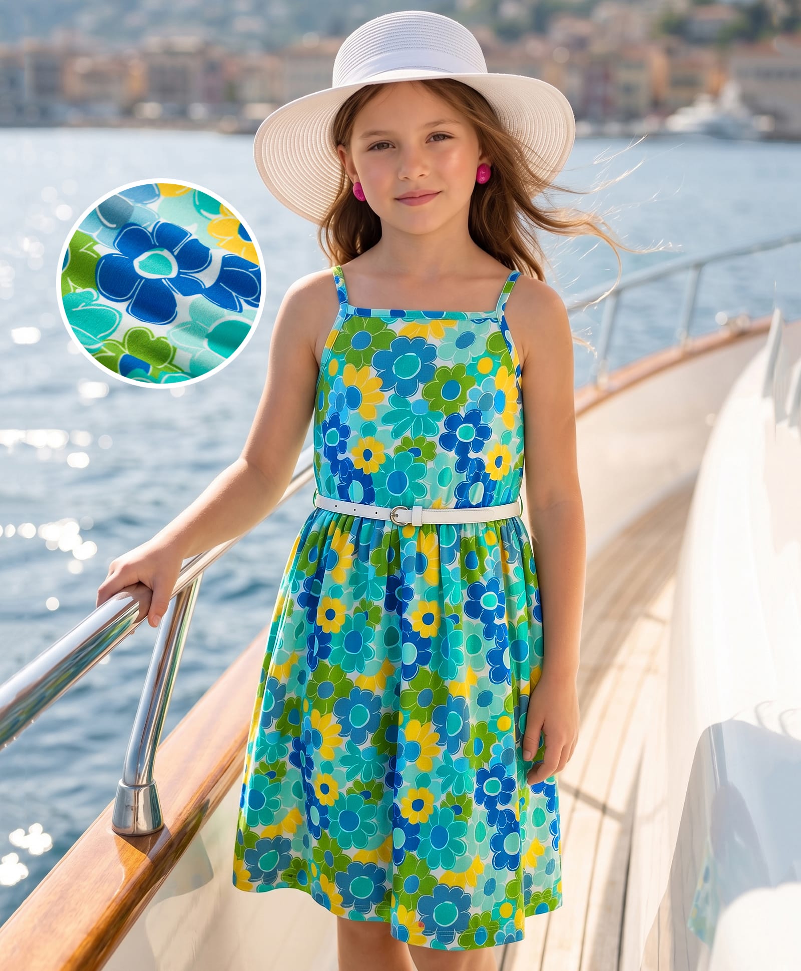 Hola Bonita Cotton Knit Dress Sleeveless Printed Multi Color 5-6 Years-image-32