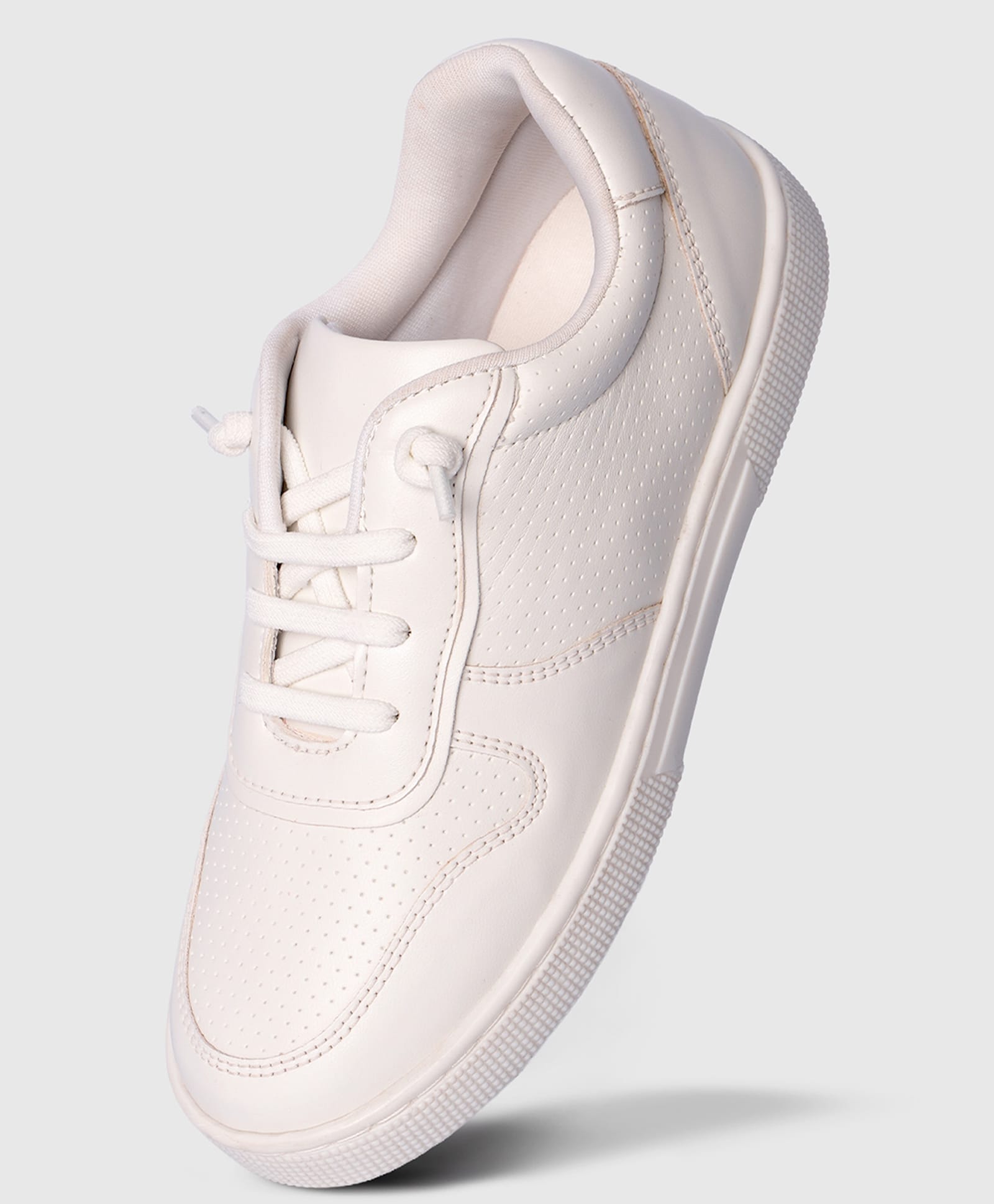 Toothless Solid Lace Up Shoes - White-picture-38