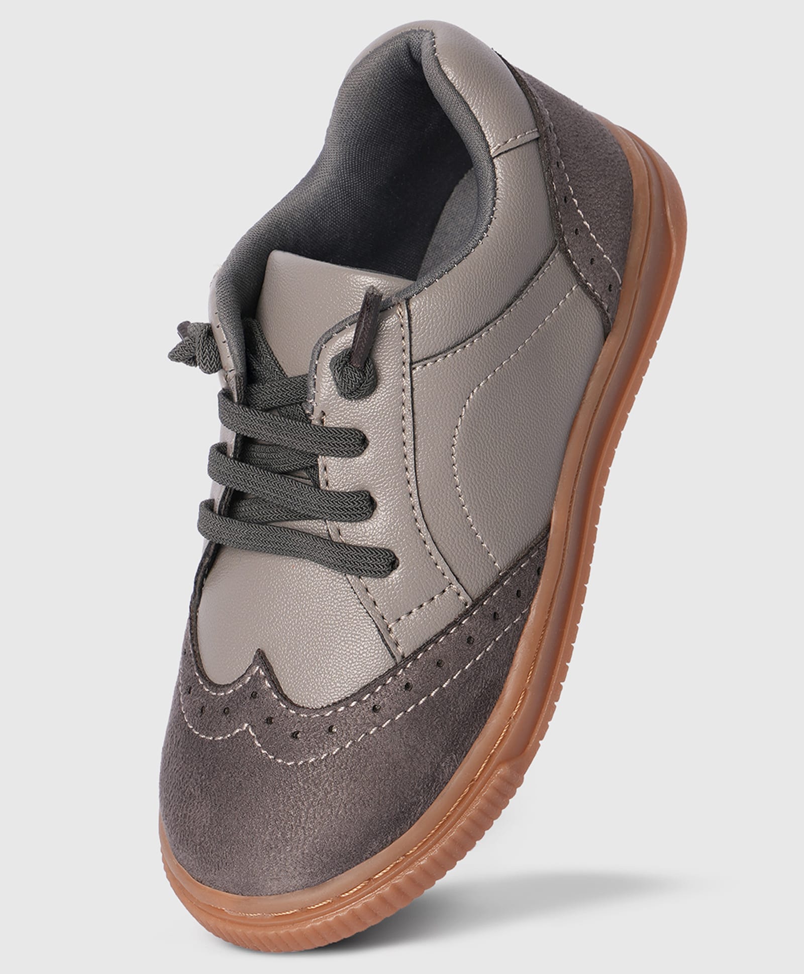 Toothless Colour Blocked Lace Up Shoes - Grey-image-30