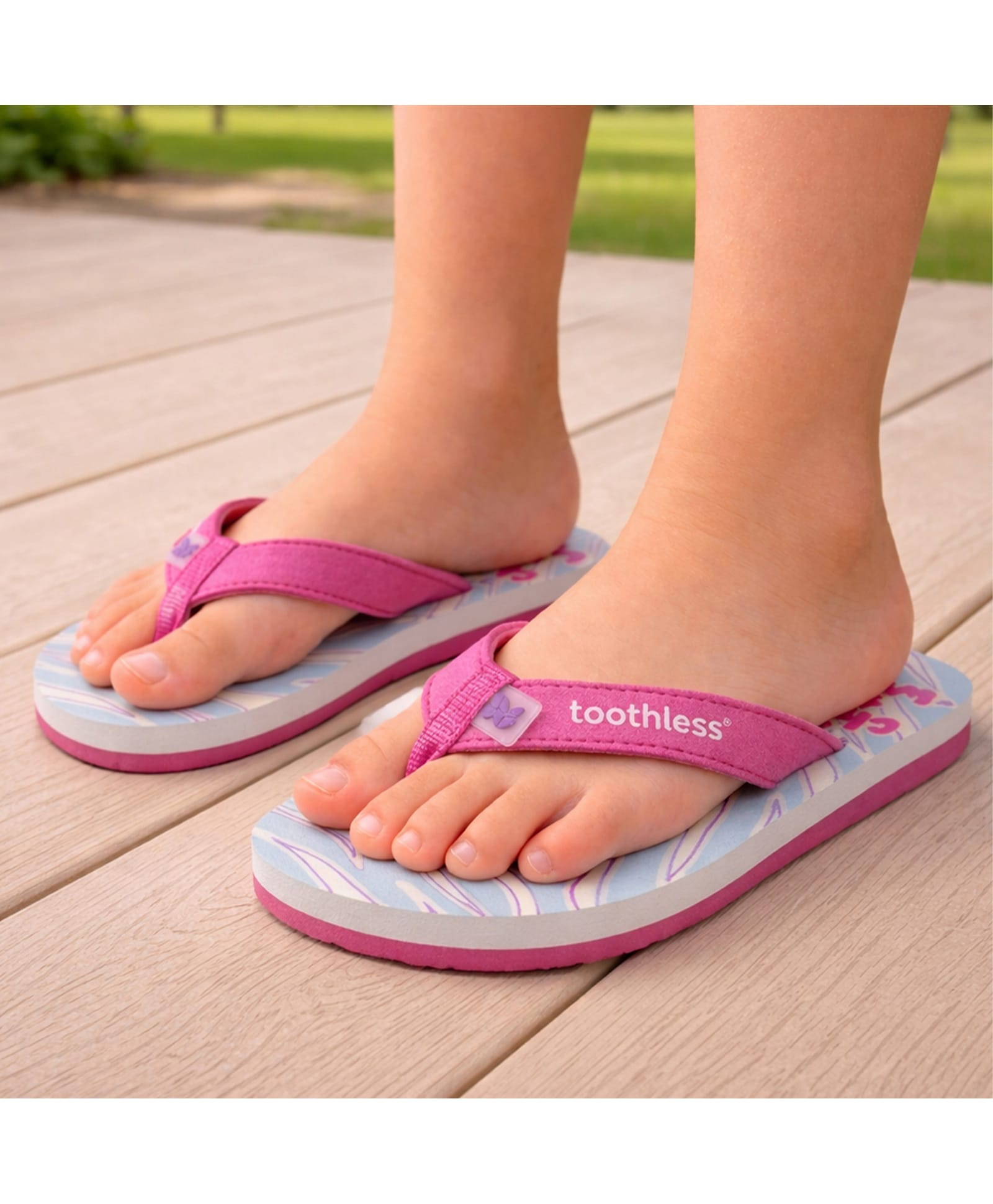 Toothless Abstract Printed Flip Flops - Pink-picture-14